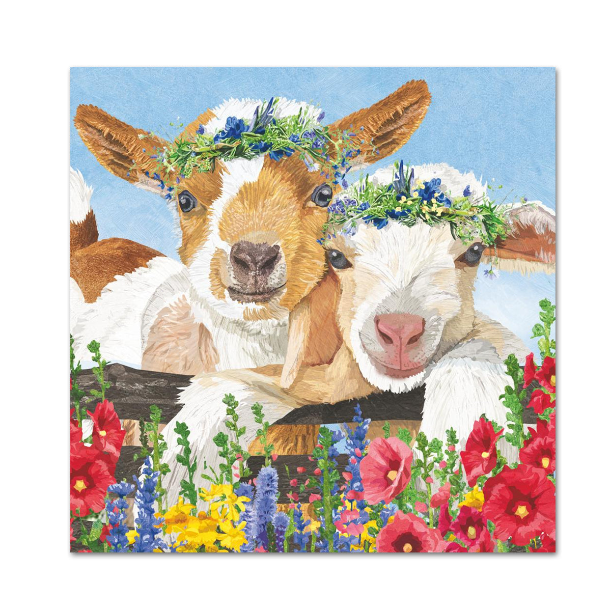 Gary & Gracie Goats Paper Beverage Napkins