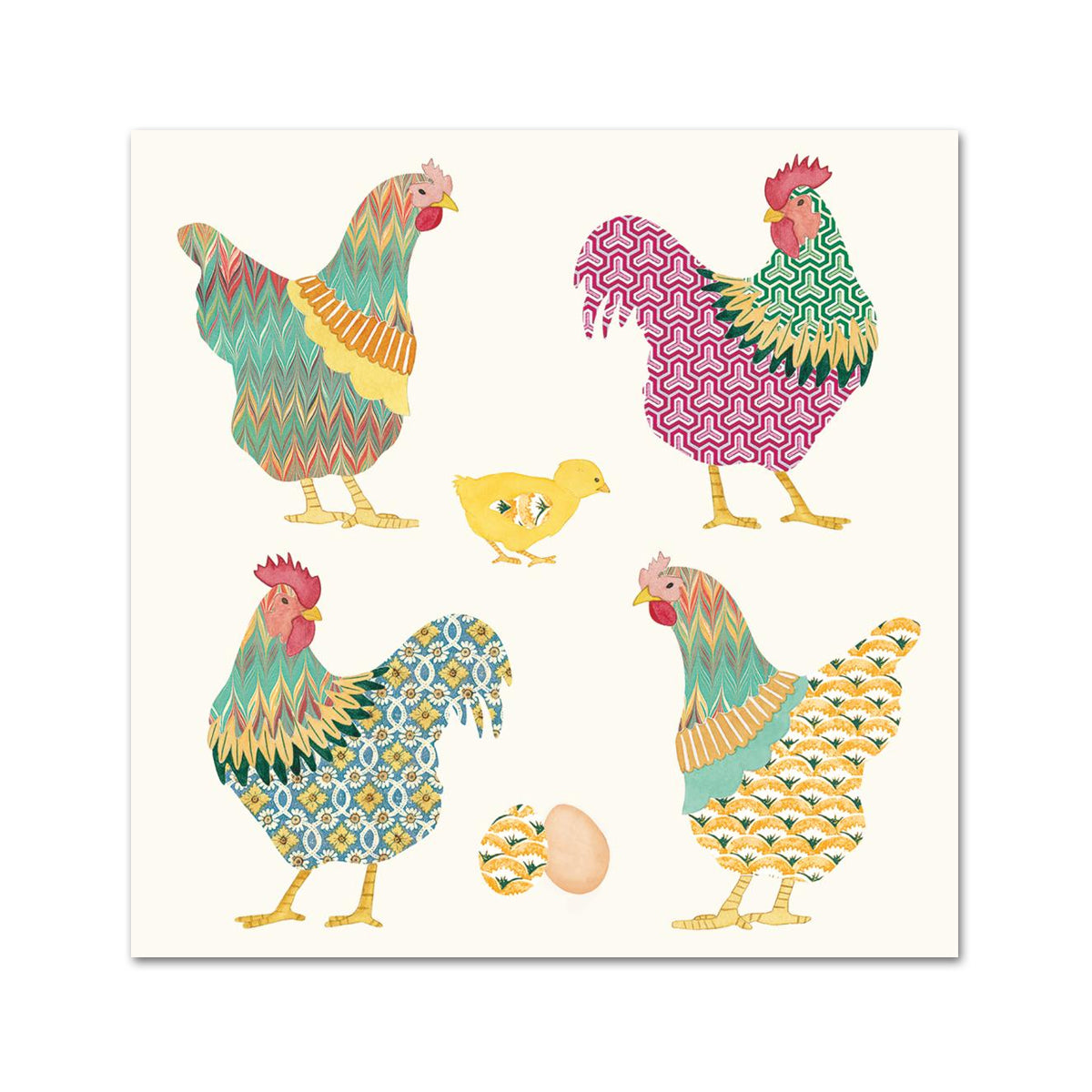 Galli & Galline Chickens Paper Beverage Napkins