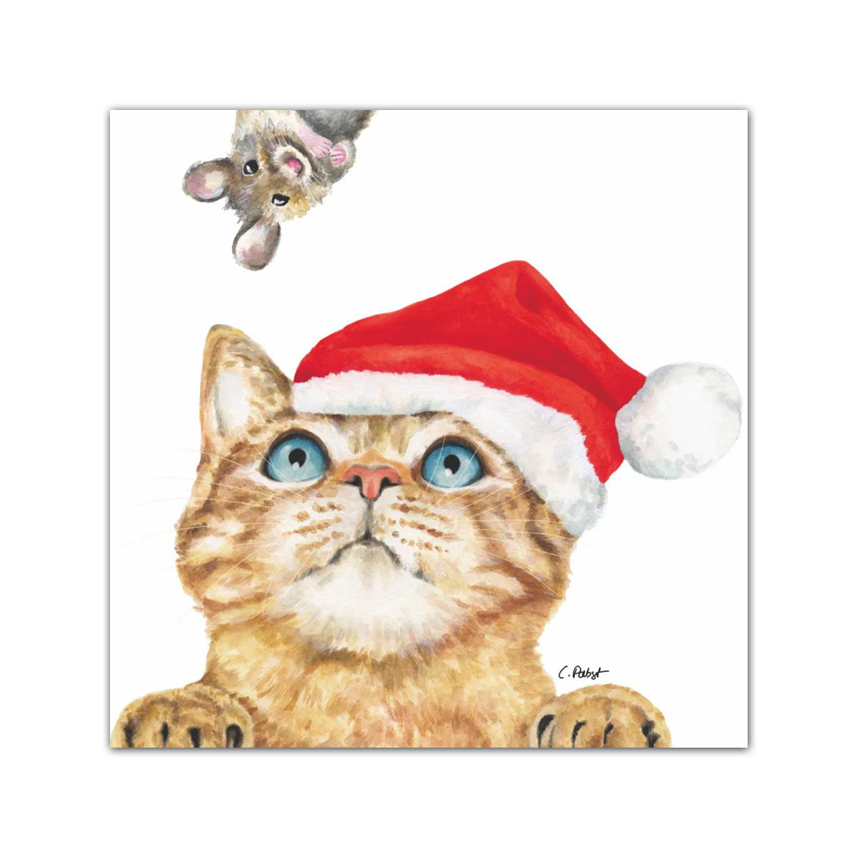Who Are You? Cat & Mouse Holiday Paper Beverage Napkins
