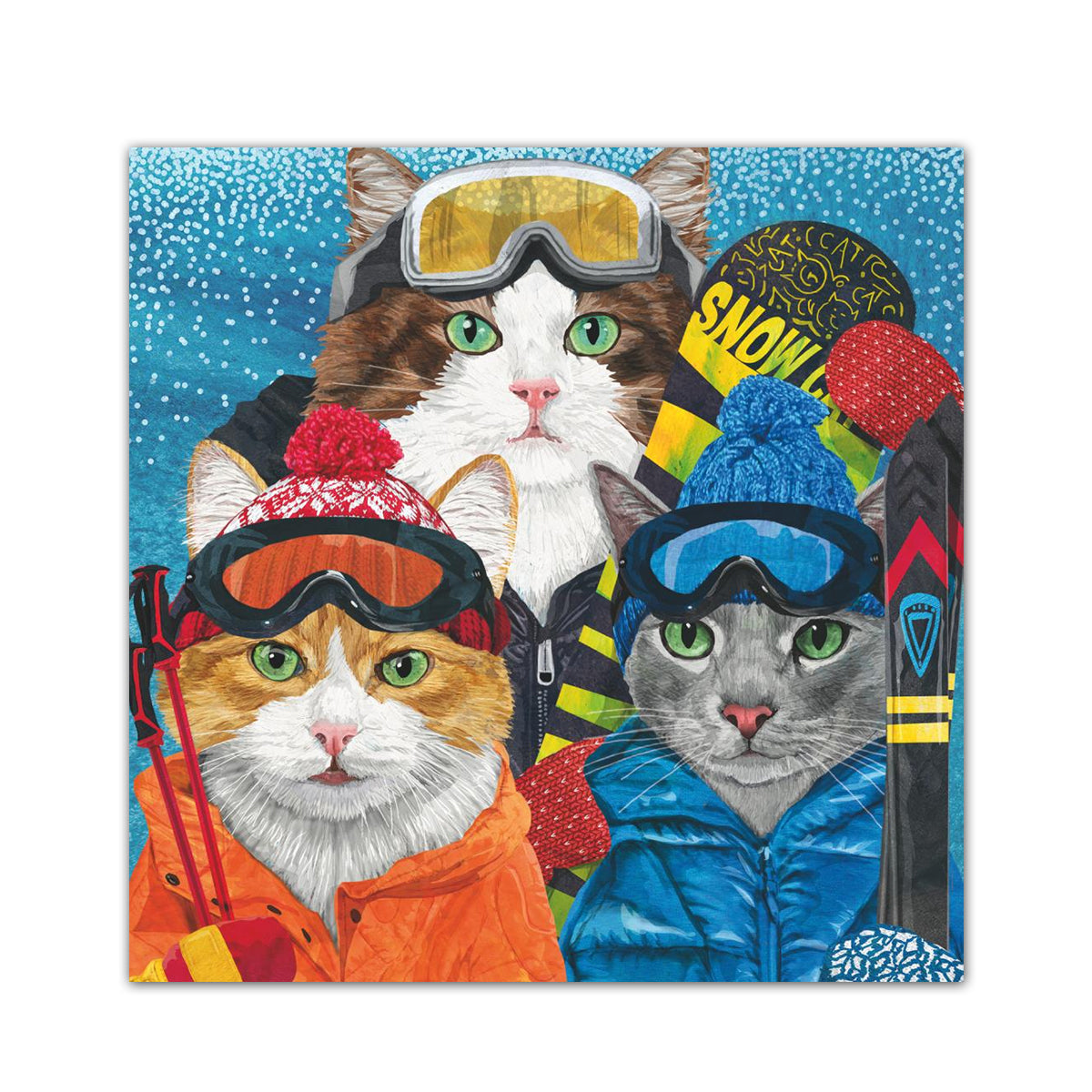 ski goggles for cats Cat Ski Patrol Paper Beverage Napkins