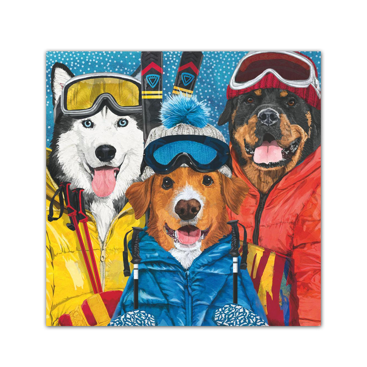 Dog Ski Patrol Paper Beverage Napkins