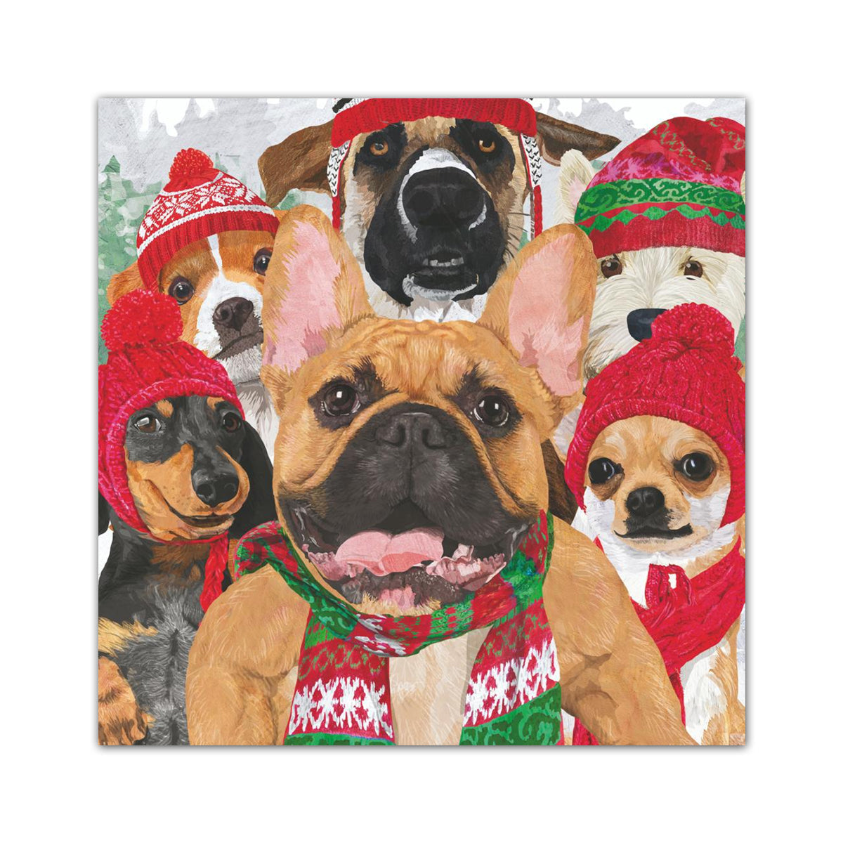 Bundled Up Dogs Paper Beverage Napkins