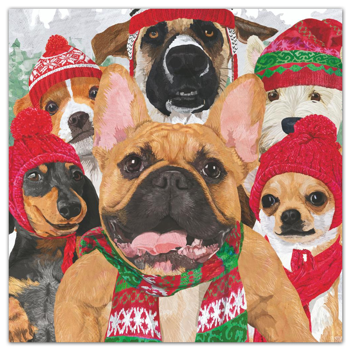 Bundled Up Dogs Paper Luncheon Napkins