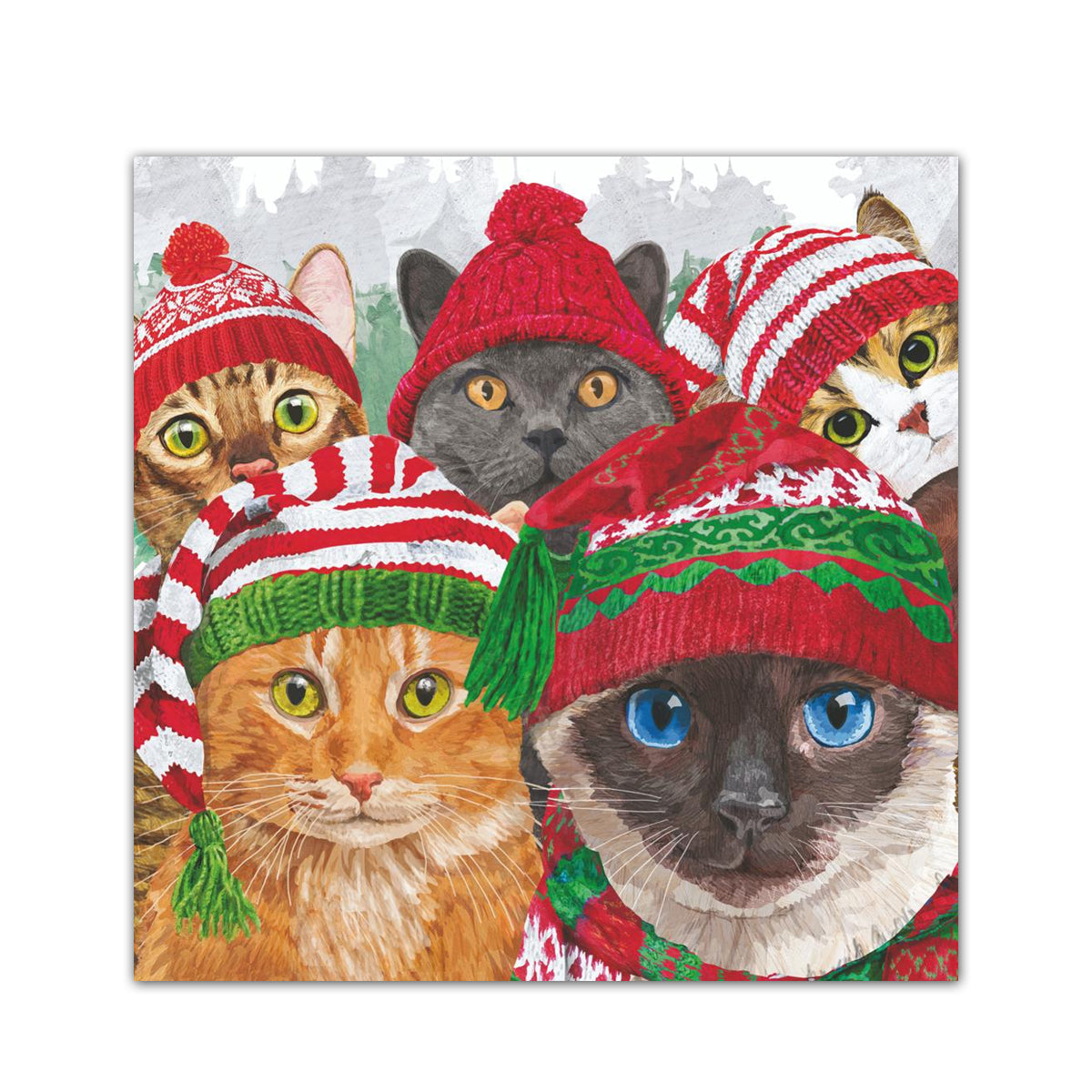 Bundled Up Kitties Paper Beverage Napkins