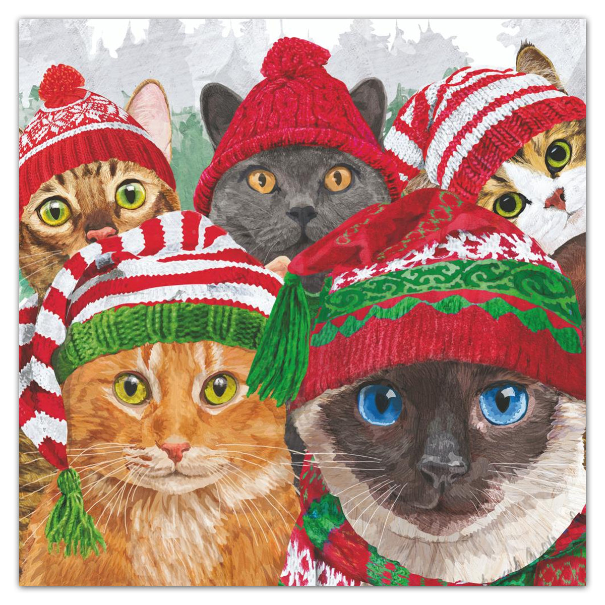 Bundled Up Kitties Paper Luncheon Napkins
