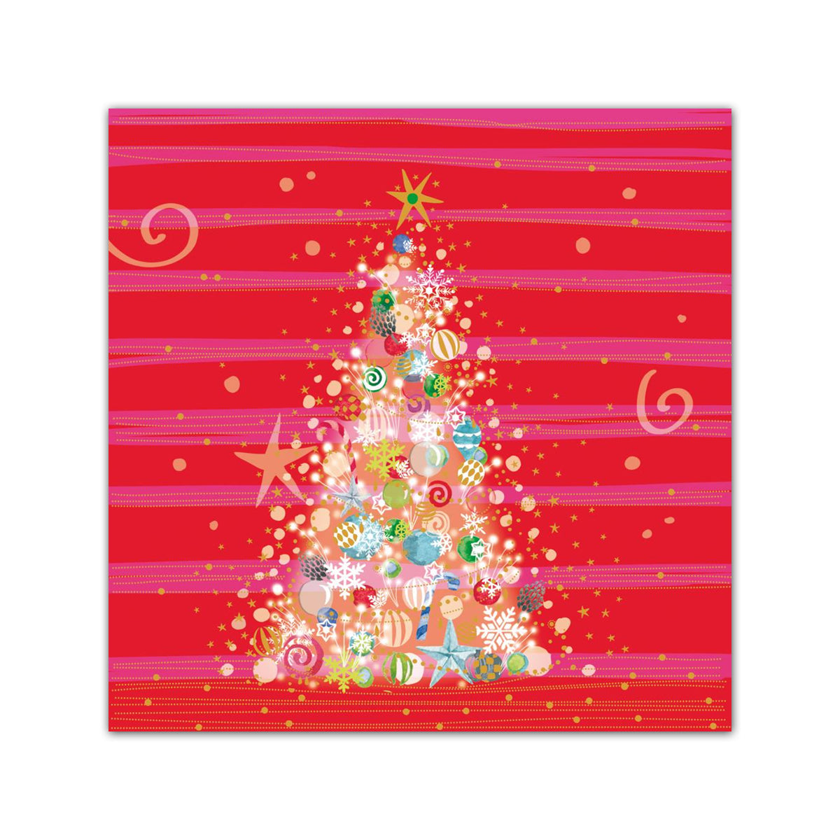 A Red & Pink Christmas Paper Beverage Napkins