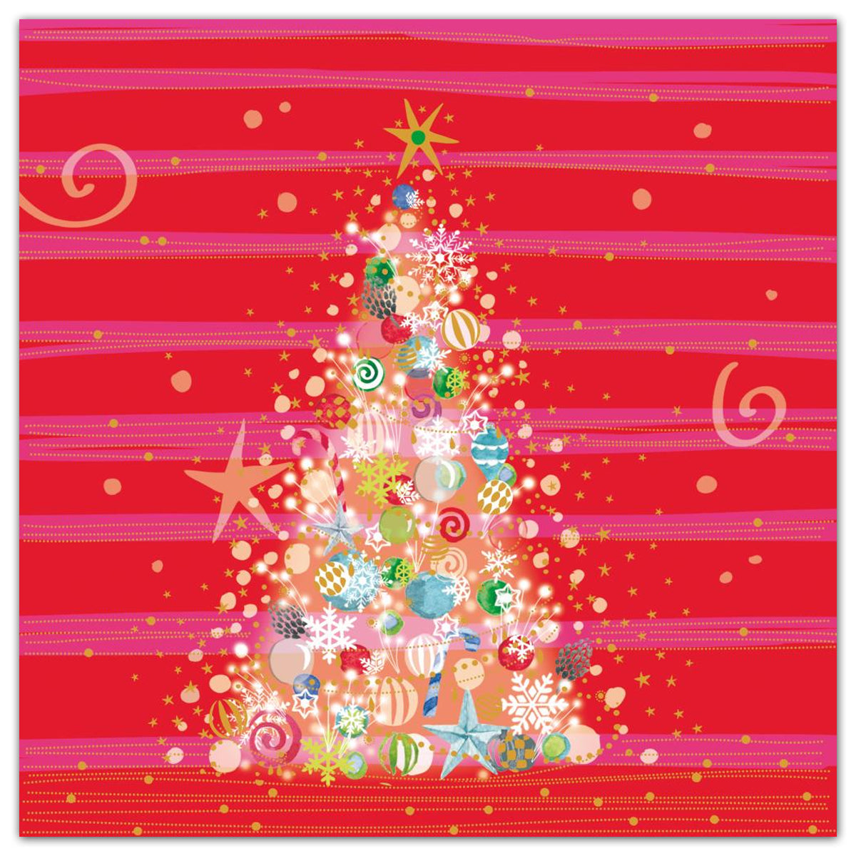 A Red & Pink Christmas Paper Luncheon Napkins