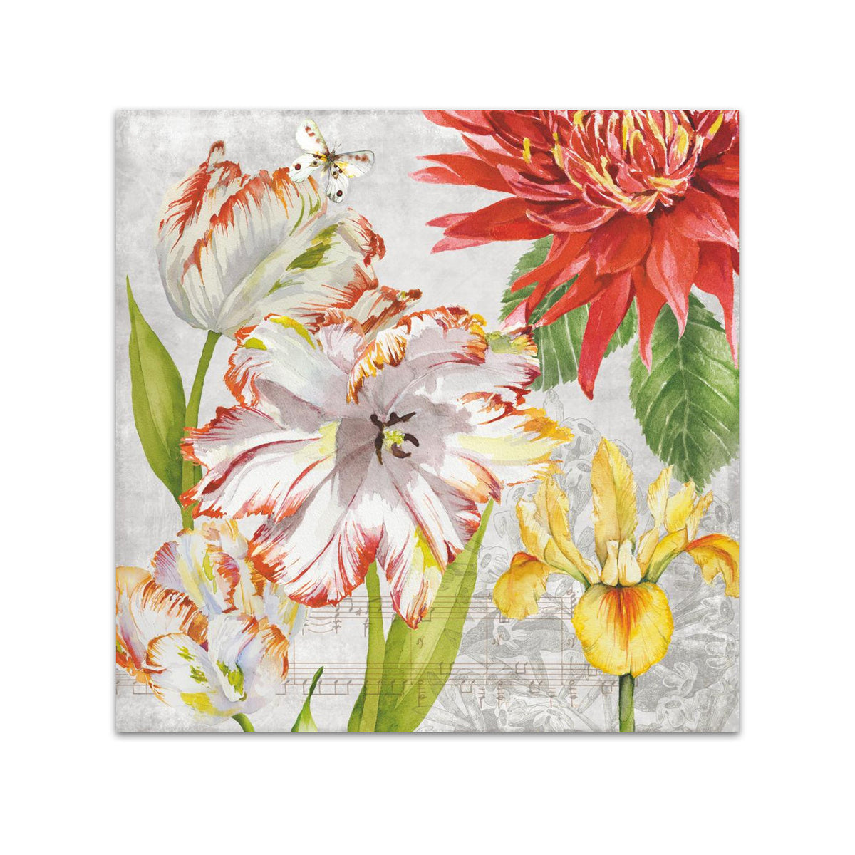 Dahlia Garden Paper Beverage Napkins