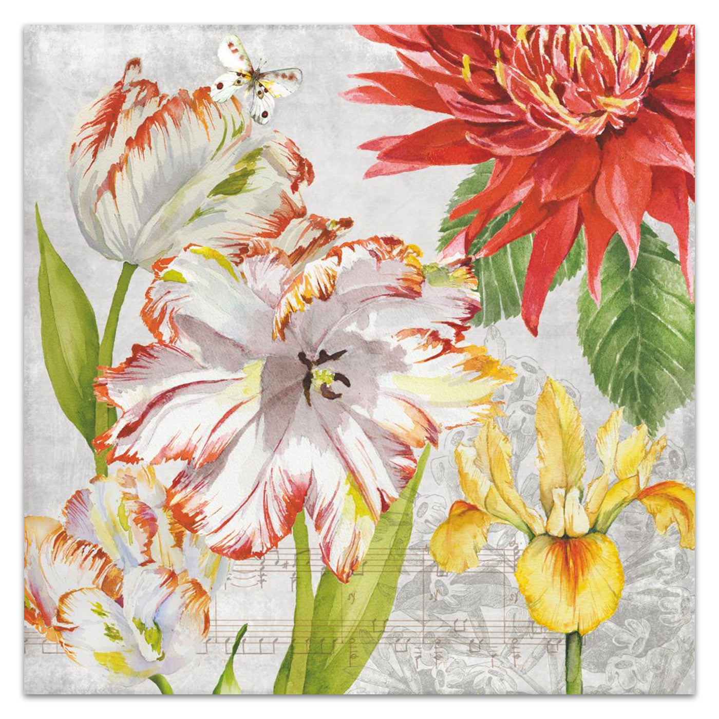 Dahlia Garden Paper Luncheon Napkins