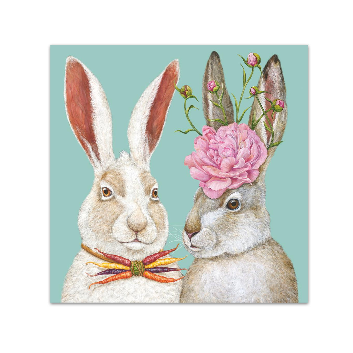 Harvey & Phoebe Rabbits Paper Beverage Napkins by Vicki Sawyer