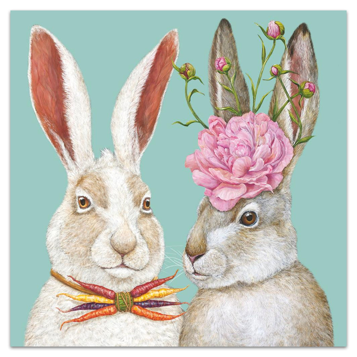 Harvey & Phoebe Rabbits Paper Luncheon Napkins by Vicki Sawyer