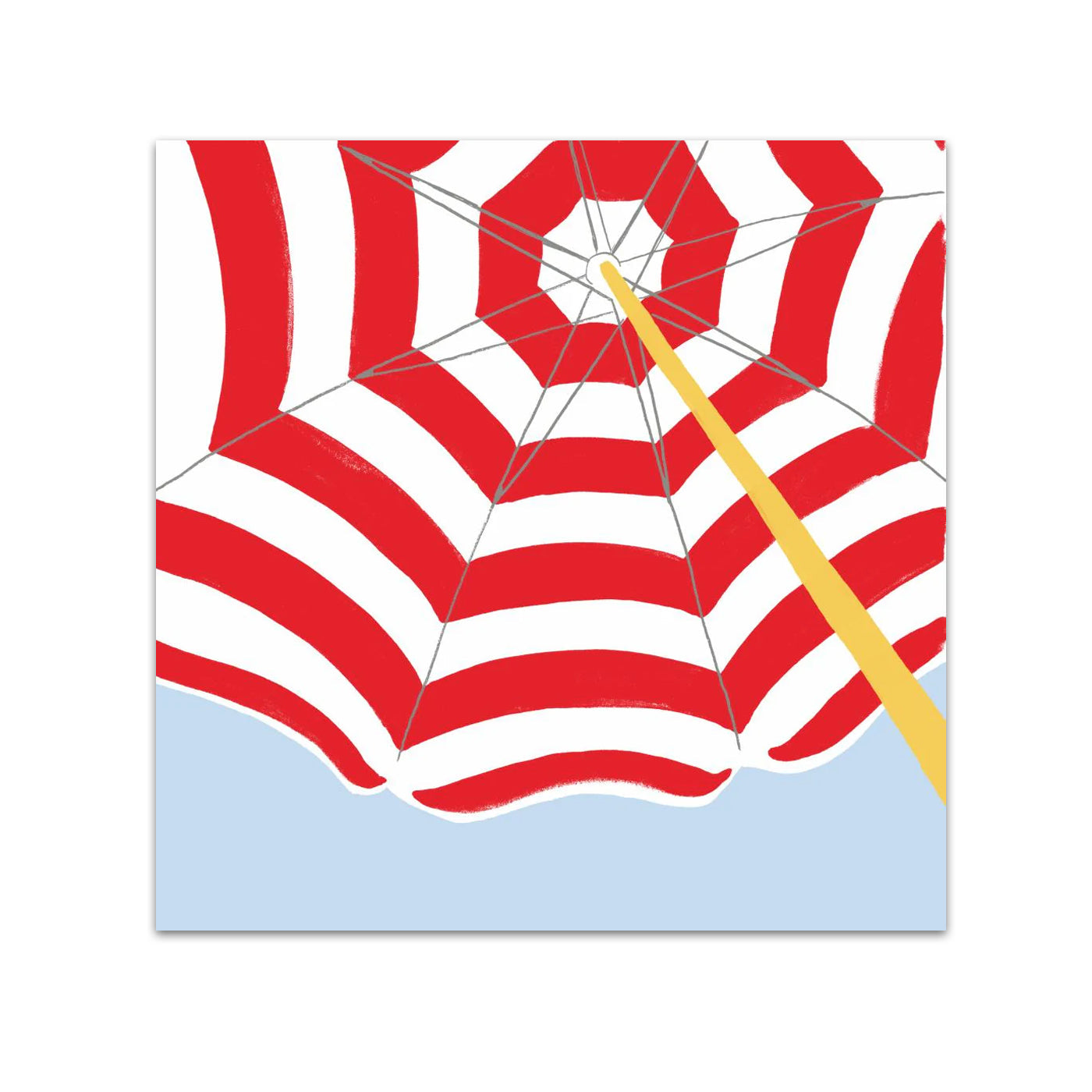 Beach Umbrella Red Paper Beverage Napkins