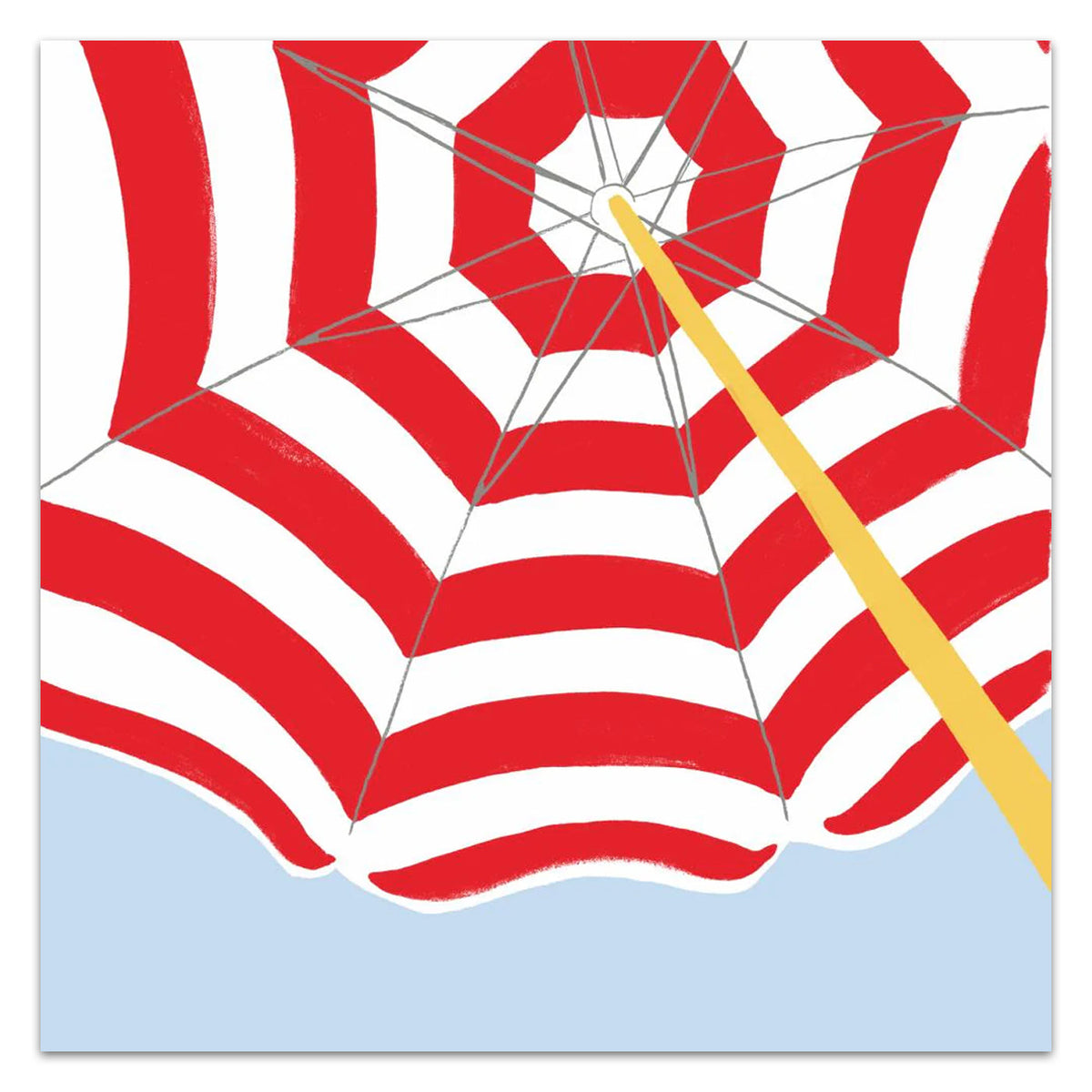 Beach Umbrella Red Paper Luncheon Napkins