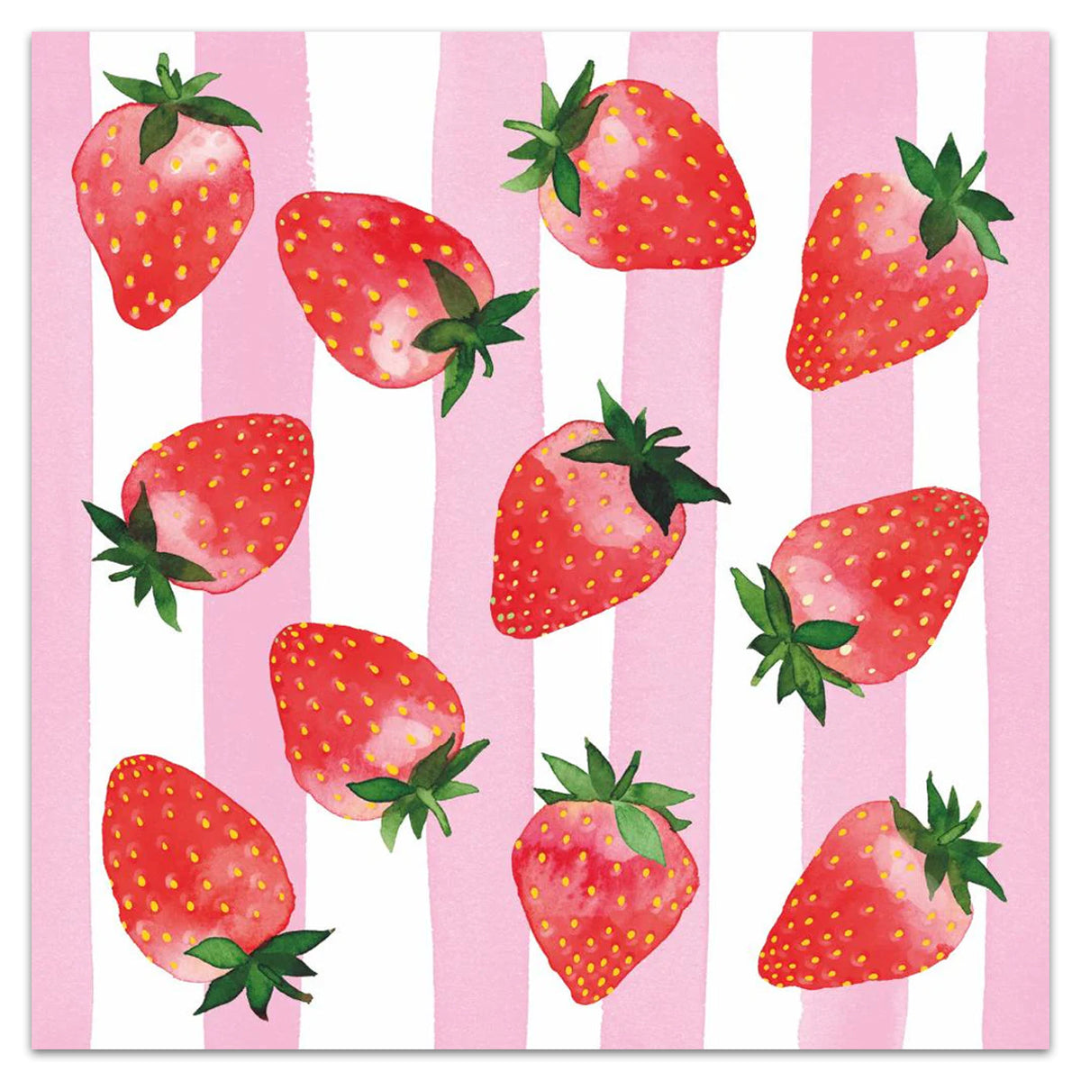 Strawberries & Stripes Paper Luncheon Napkins