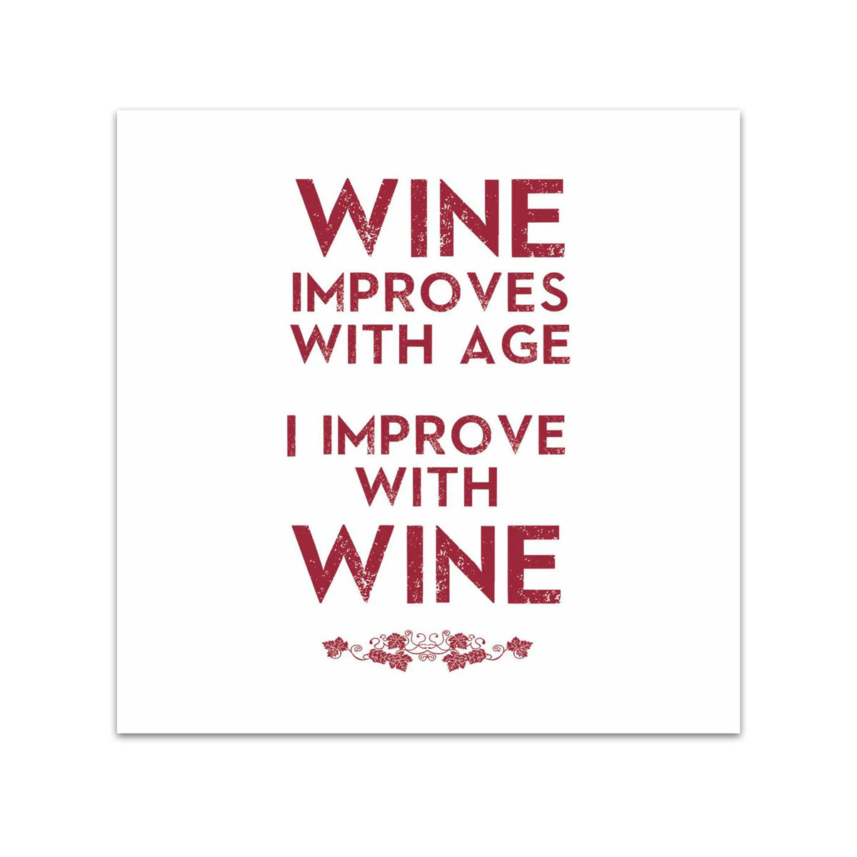 Wine Improves Funny Cocktail Napkins