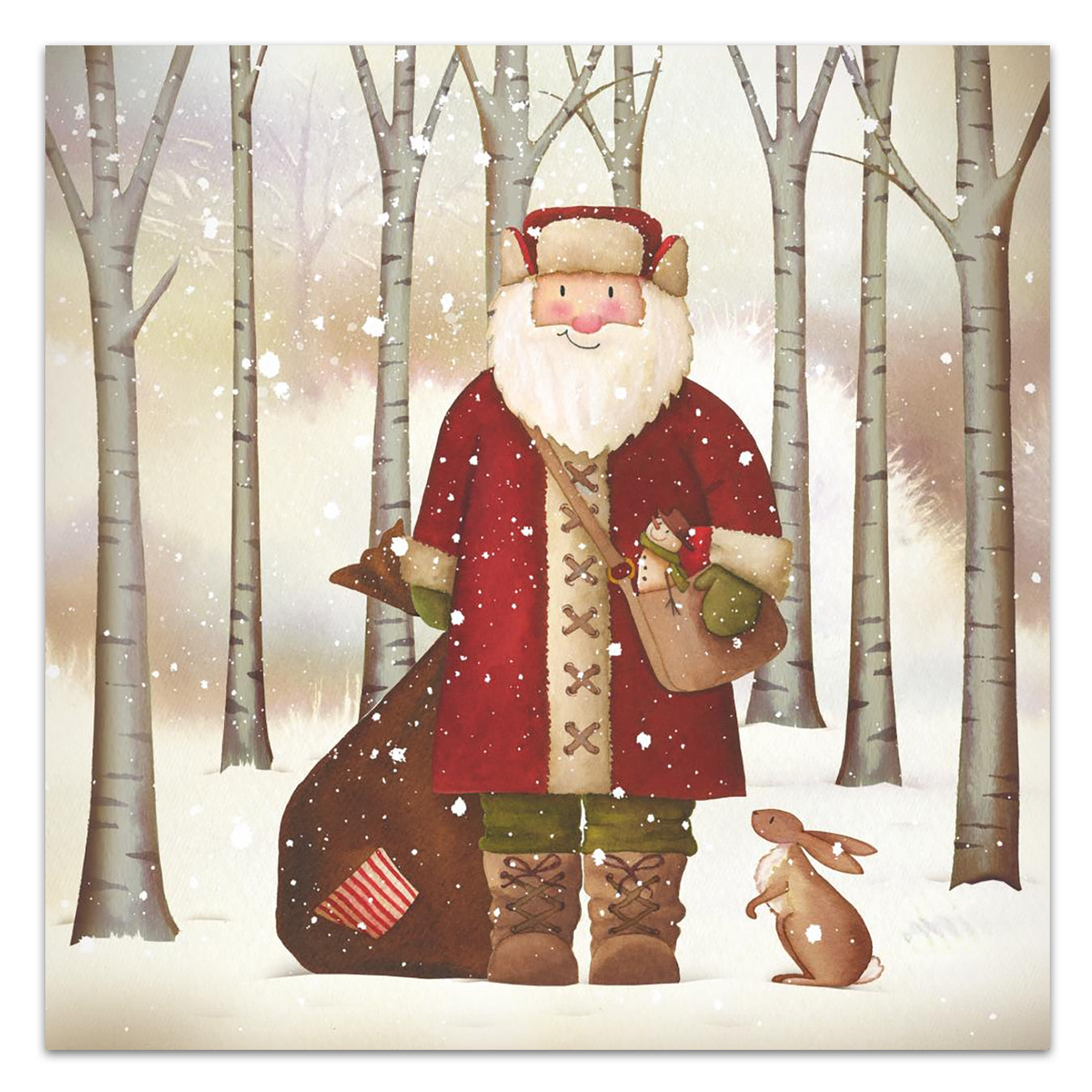 Forest Santa Paper Luncheon Napkins