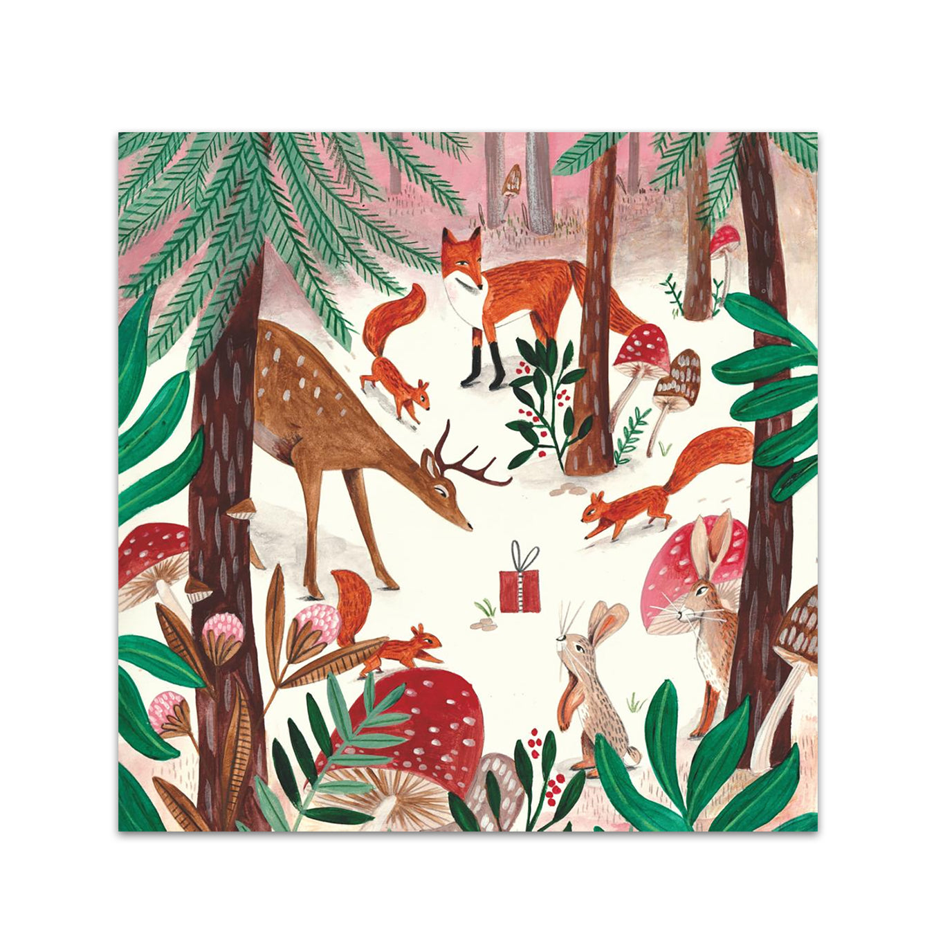 Forest Holiday Party Paper Beverage Napkins