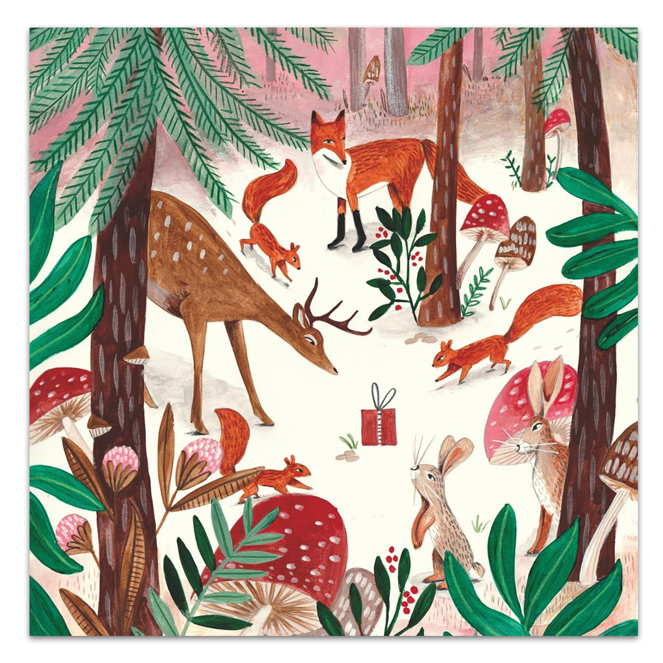 Forest Holiday Party Paper Luncheon Napkins