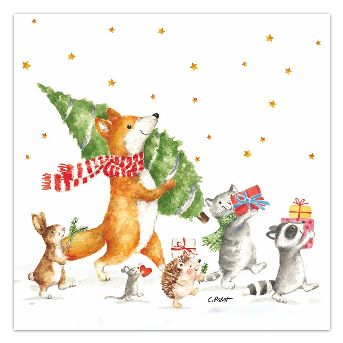 Forest Christmas Parade Luncheon Napkins