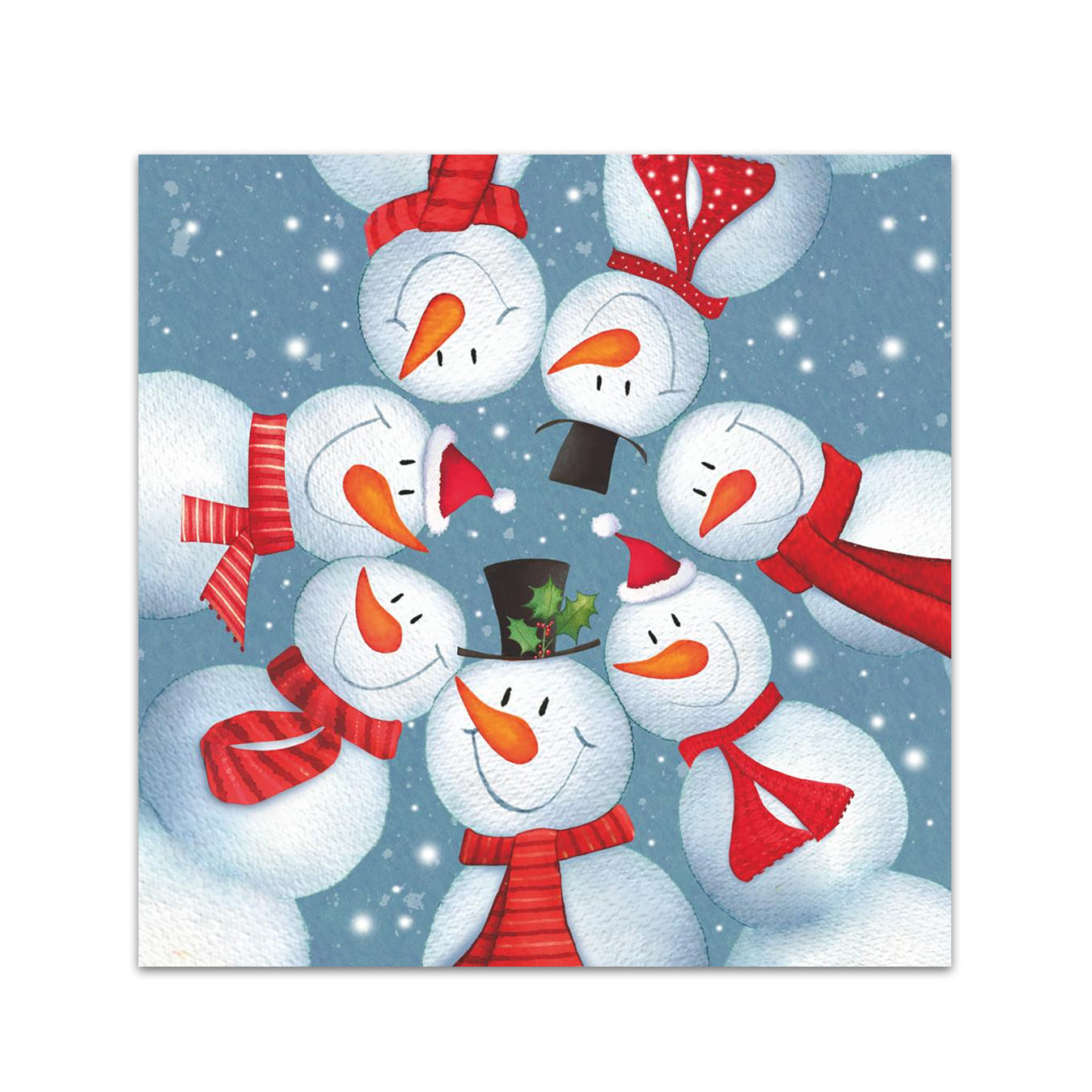 Snowmen Party Circle Paper Beverage Napkins