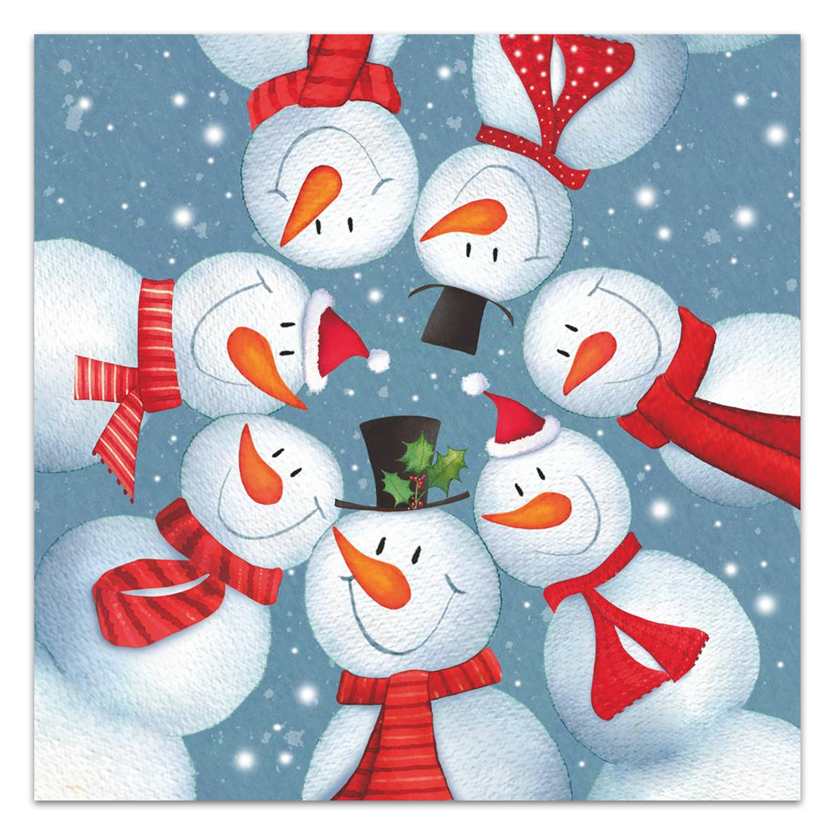 Snowman Party Circle Paper Luncheon Napkins