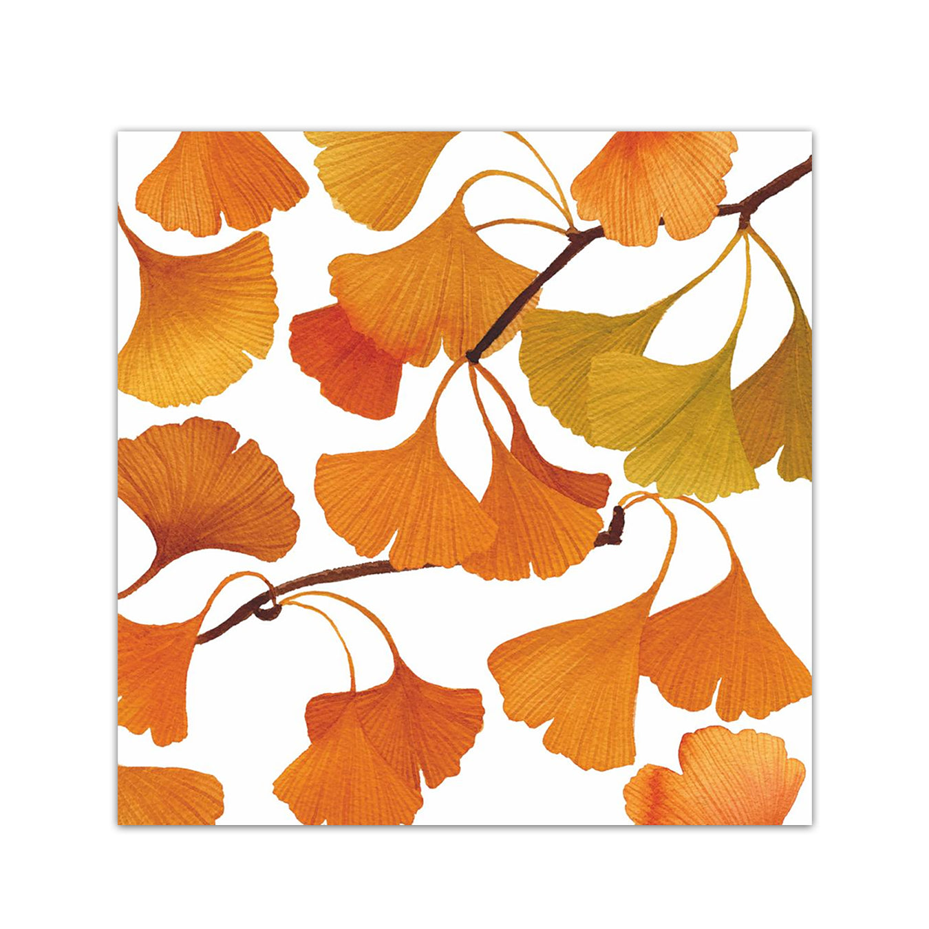 Ginko Fall Paper Beverage Napkins