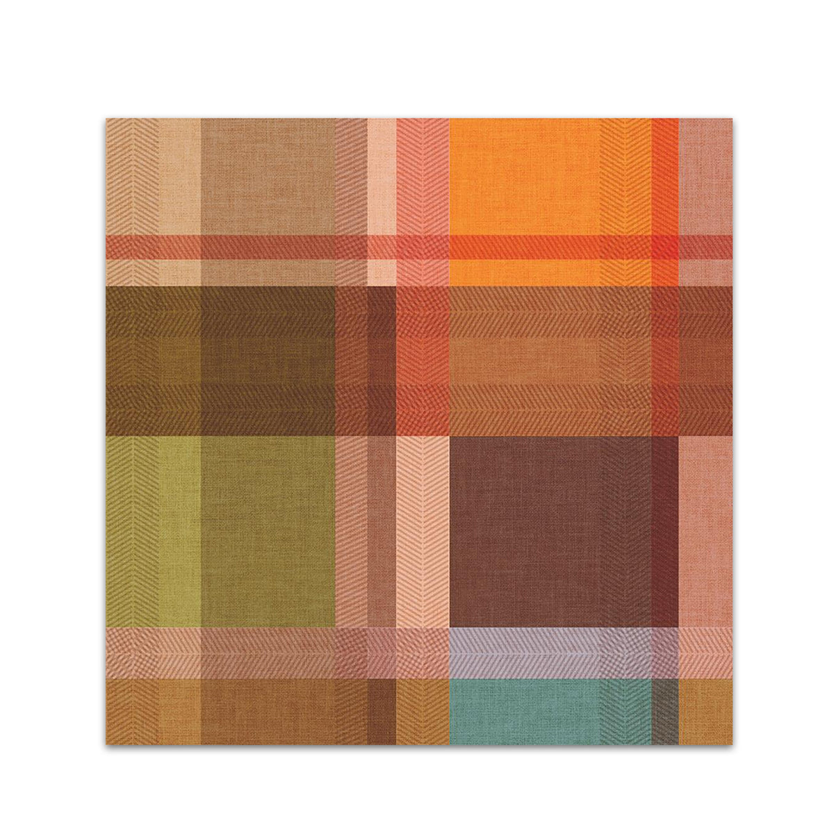 Autumn Plaid Paper Beverage Napkins