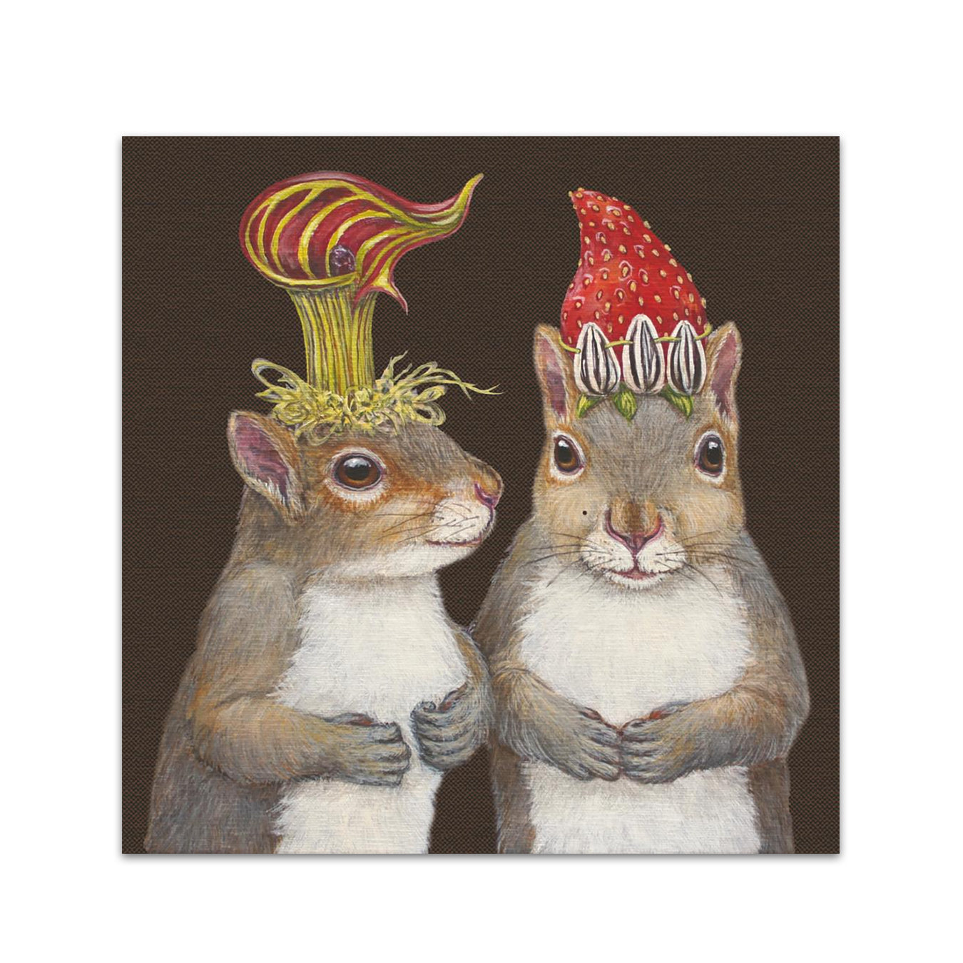 Sam & Kris Squirrels Paper Beverage Napkins by Vicki Sawyer
