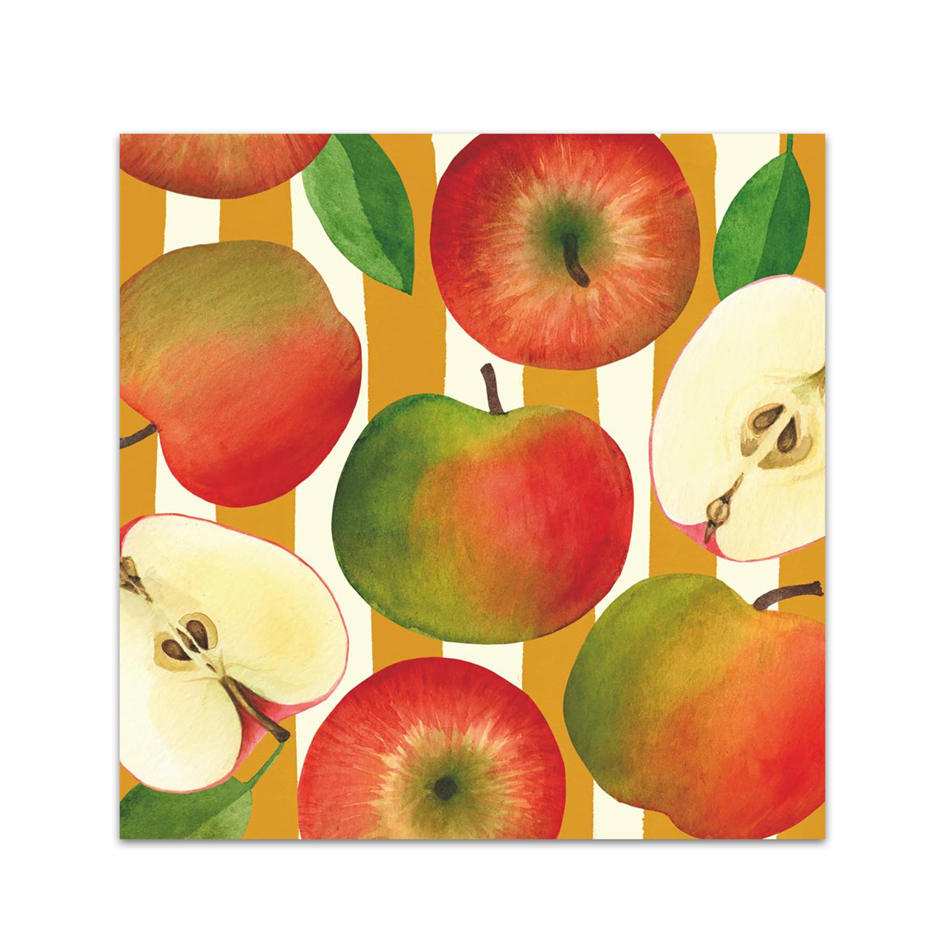 Apples & Stripes Paper Beverage Napkins