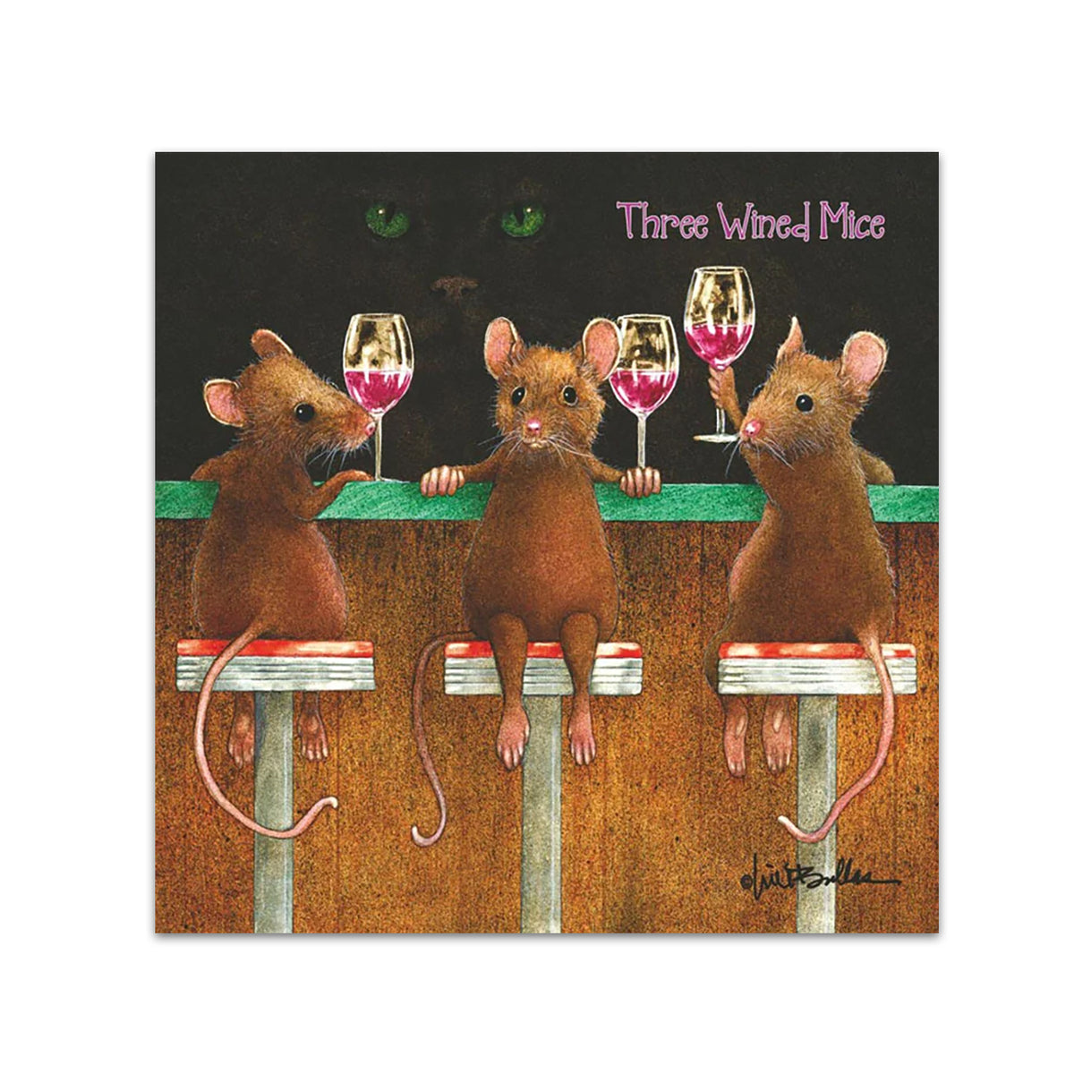 Three Wined Mice  Funny Paper Cocktail Napkins