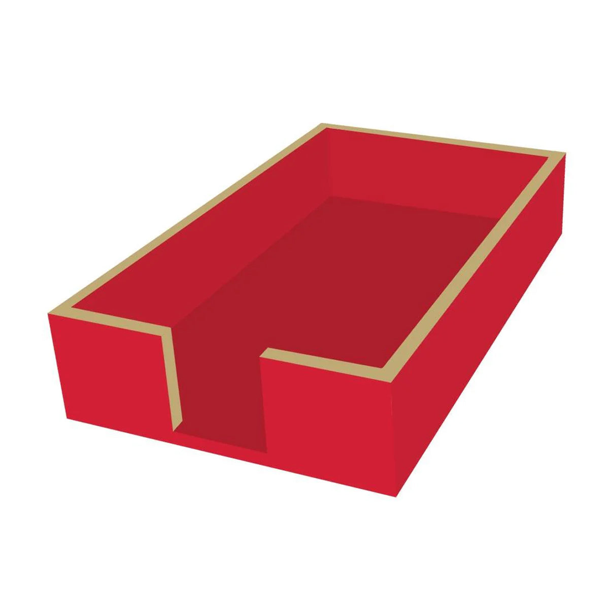 Guest Towel Holder Red with Gold Border