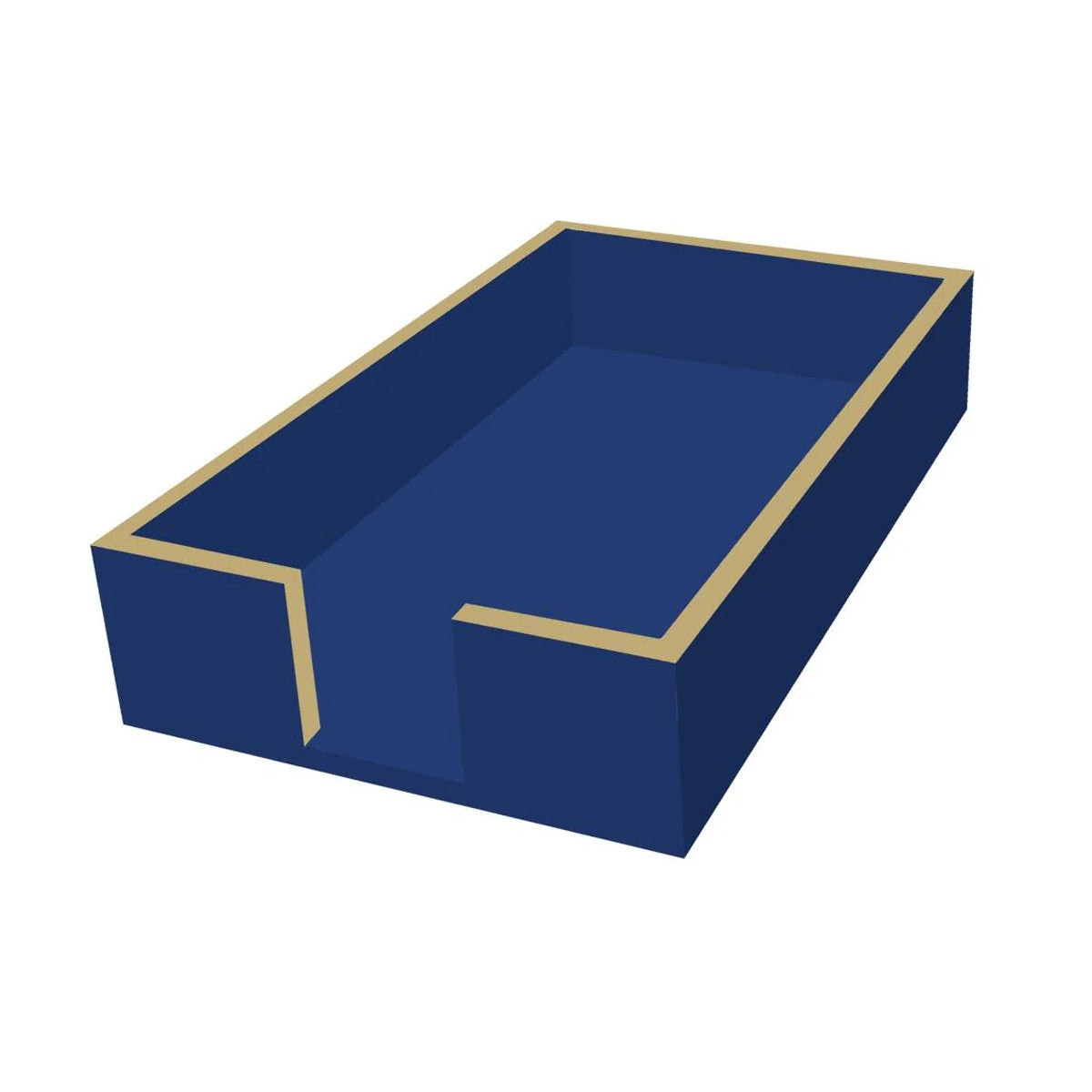 Guest Towel Holder Navy with Gold Trim