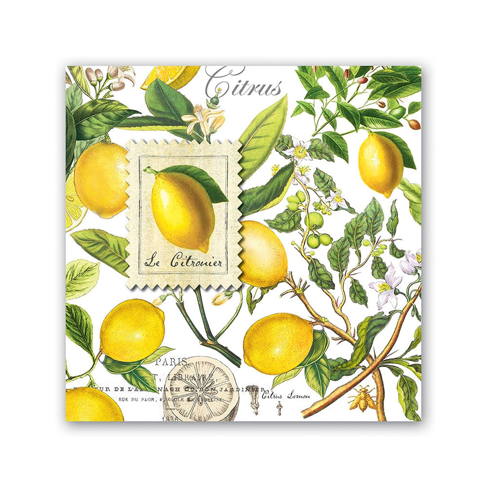 Lemon Basil Paper Beverage Napkins