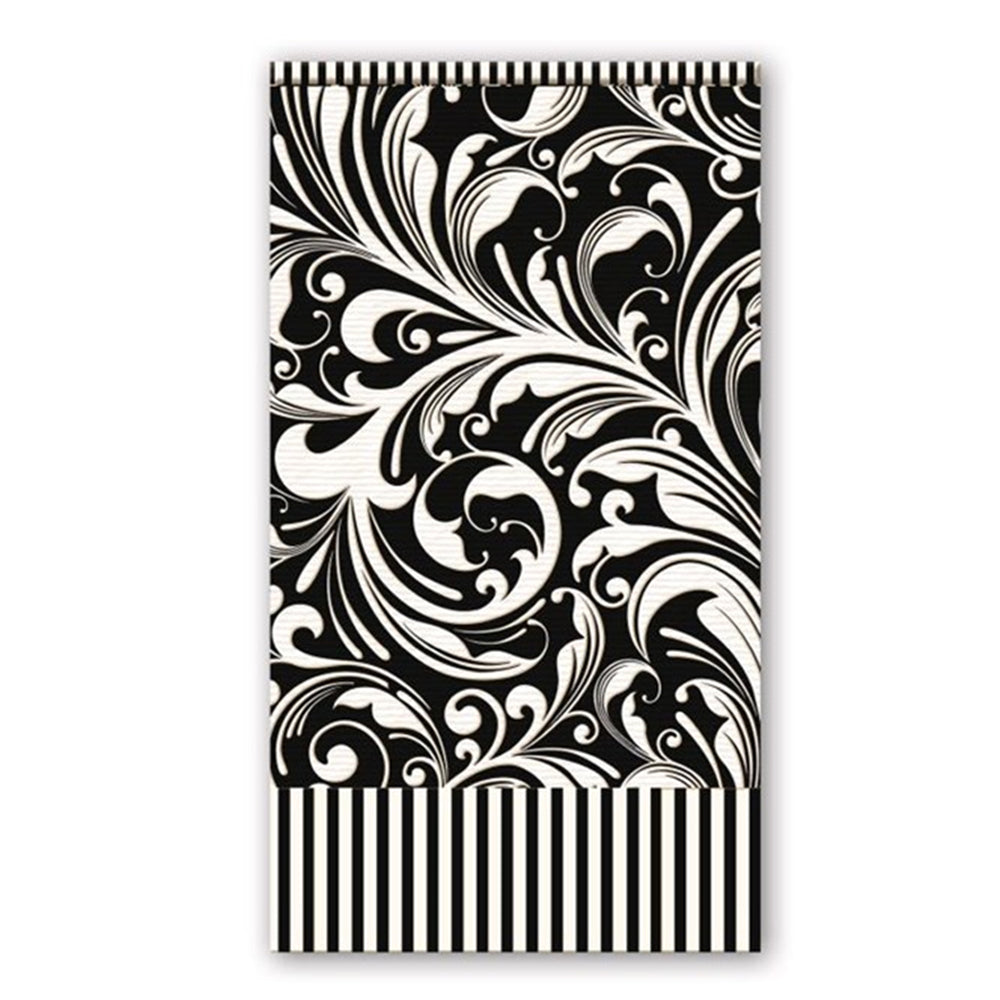 Black Florentine Paper Guest Towels - Buffet Napkins