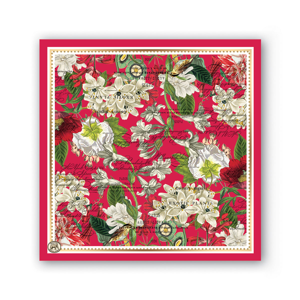 White Christmas Paper Beverage Napkins