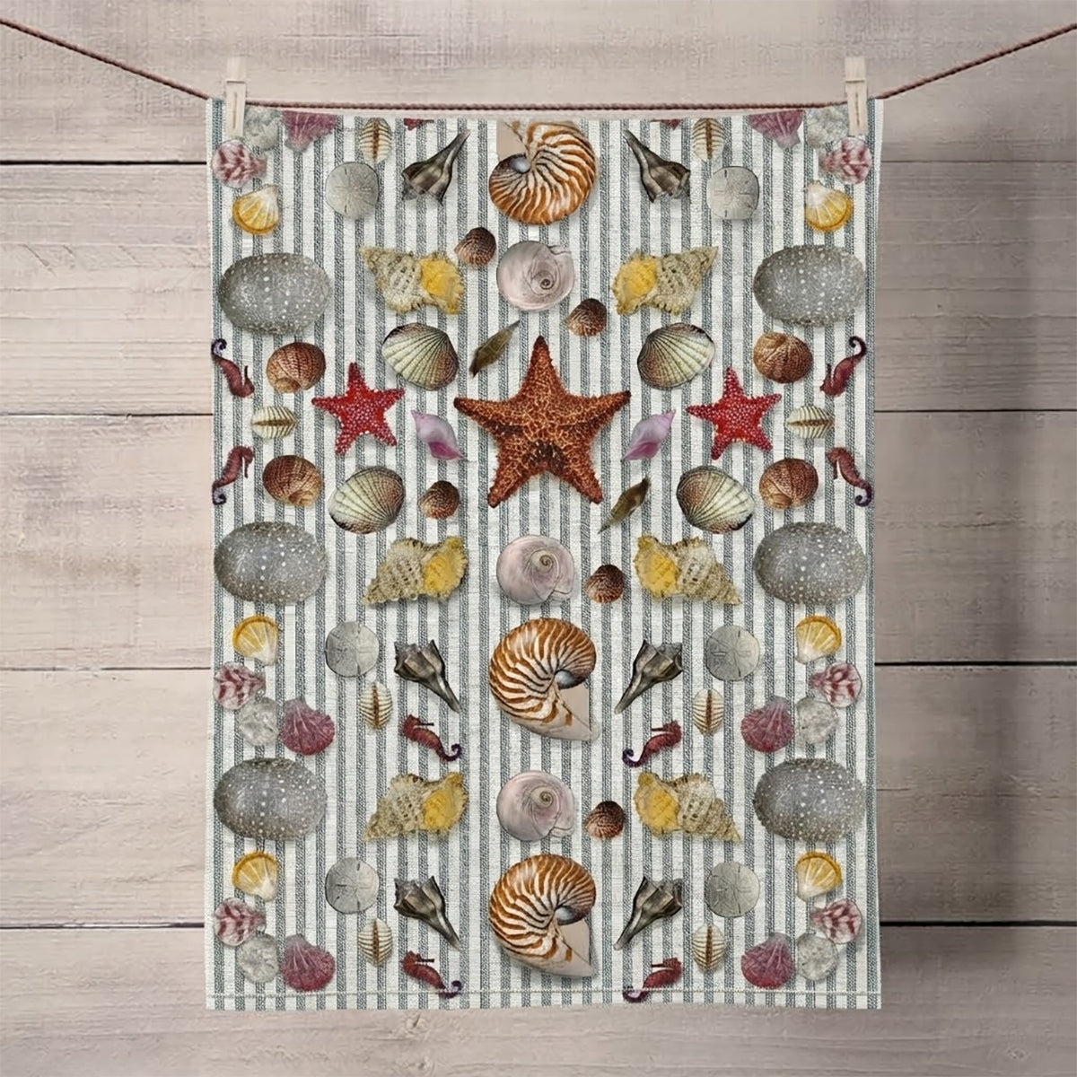 Coastal Shore Seashells Kitchen Towel