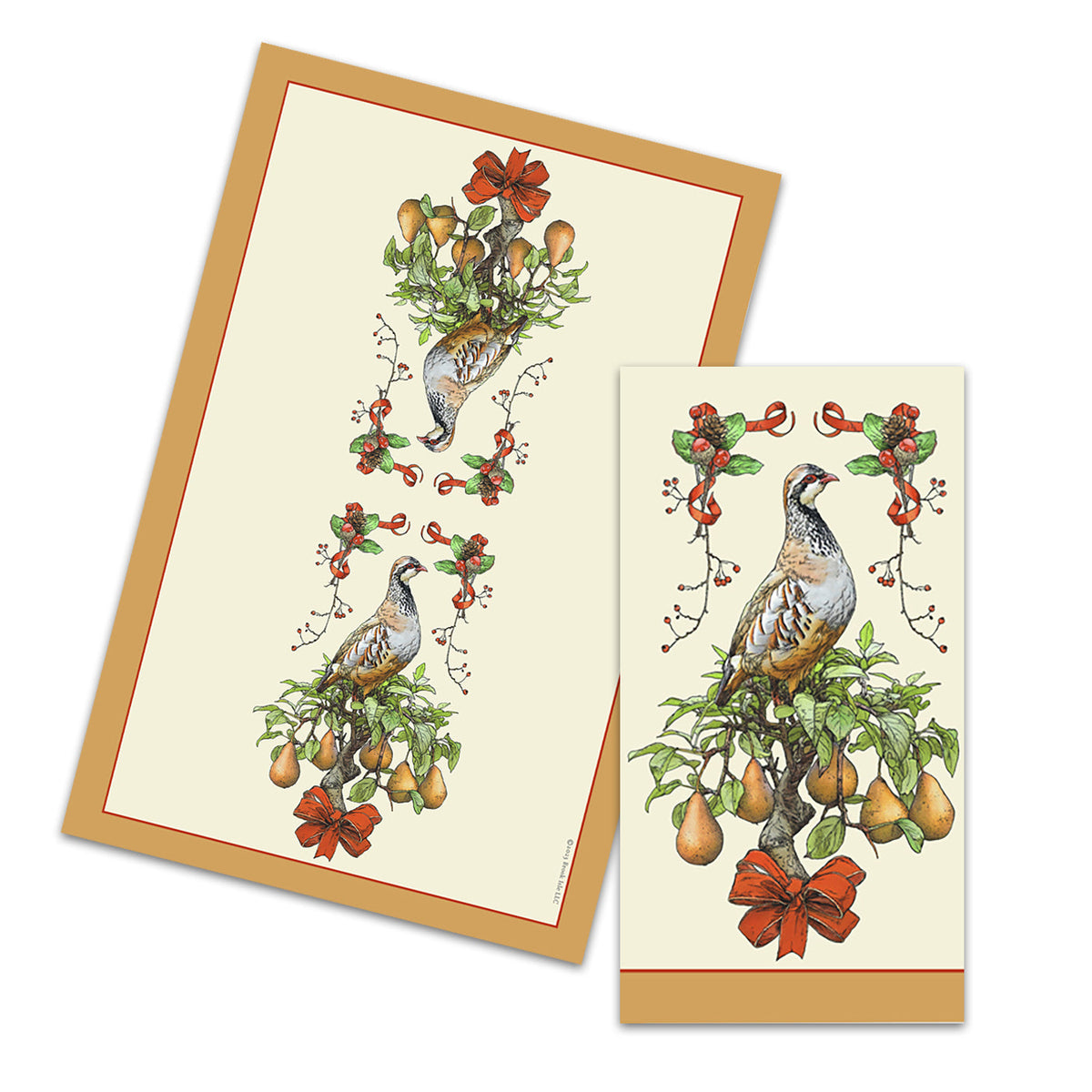 Partridge in a Pear Tree Cotton Kitchen Towel