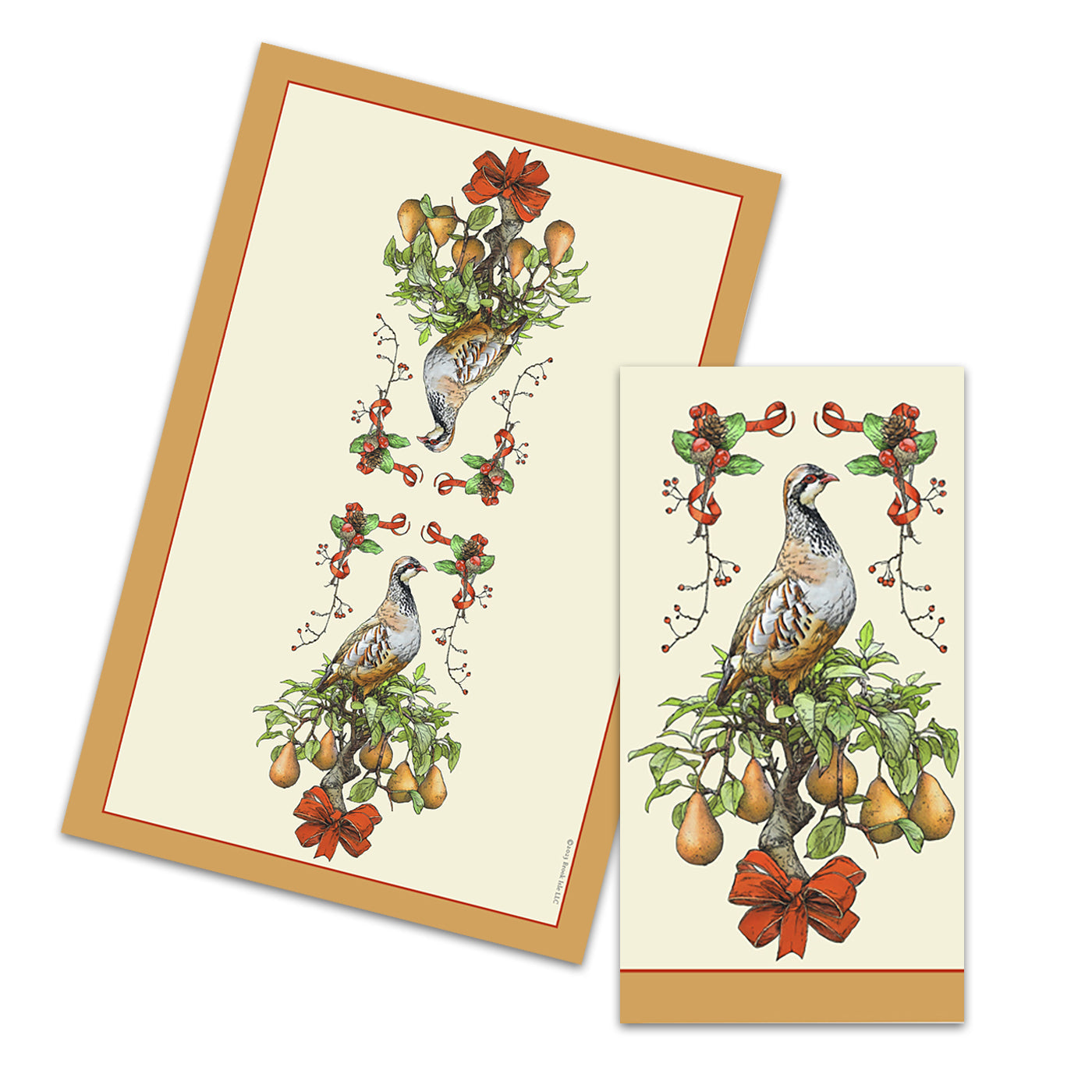 Partridge in a Pear Tree Cotton Kitchen Towel