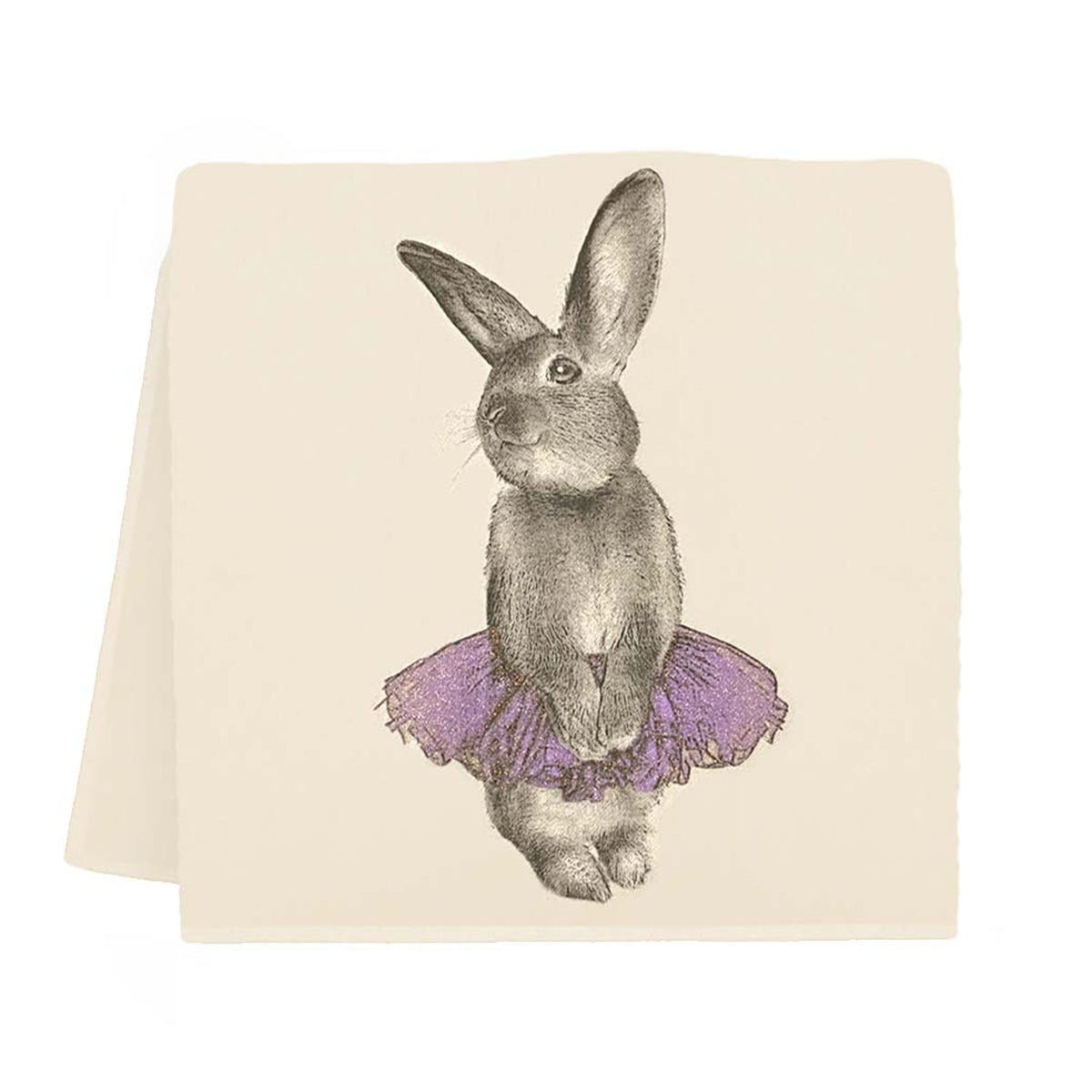 Bunny Tutu Purple Kitchen Towel by Eric & Christopher