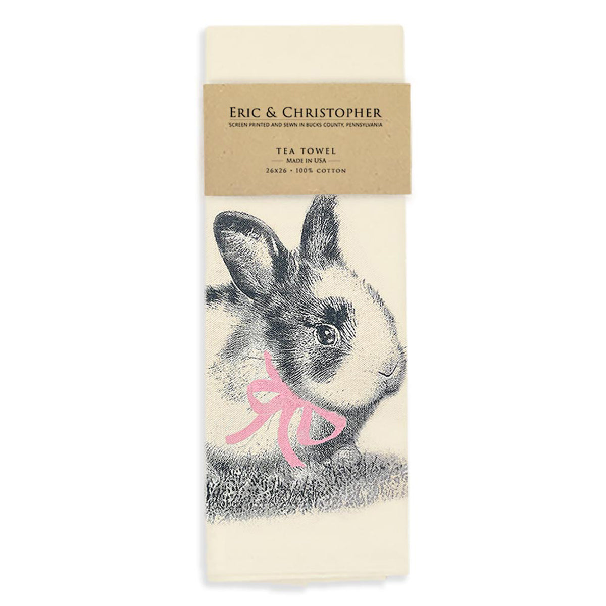 Bunny with Ribbon Kitchen Towel by Eric & Christopher