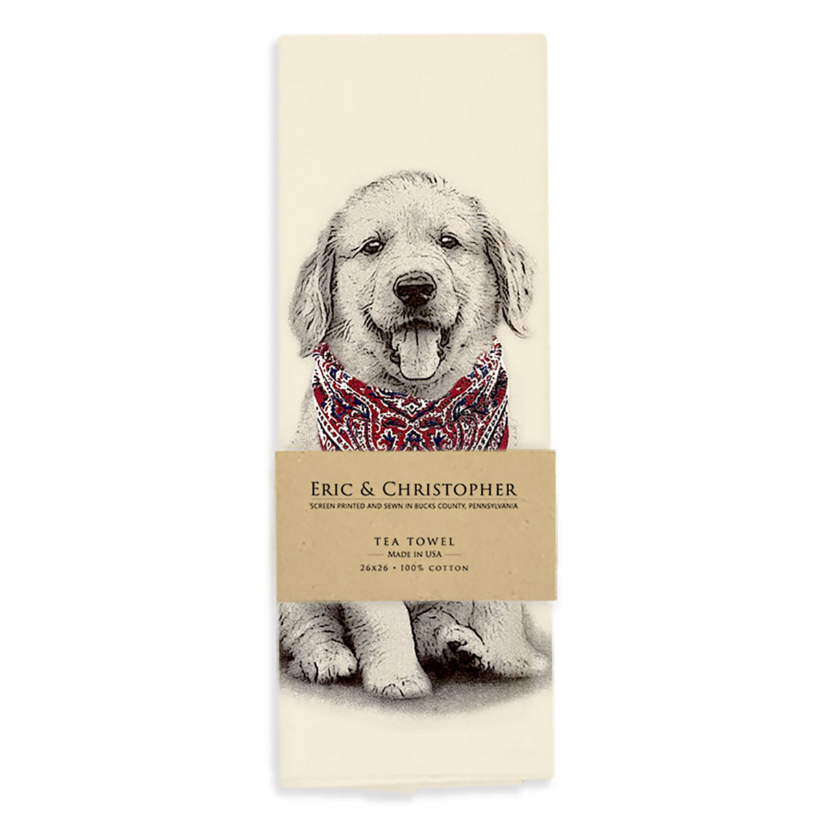 Bandana Puppy Kitchen Towel by Eric & Christopher