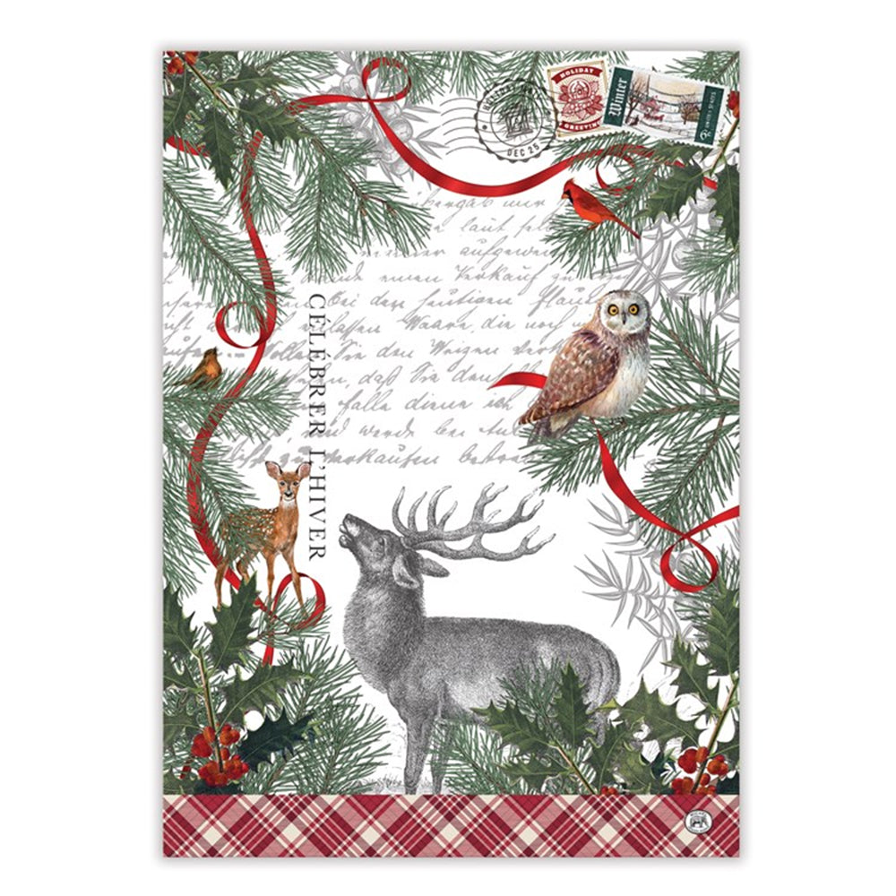 Winter Woodland Cotton Kitchen Towel