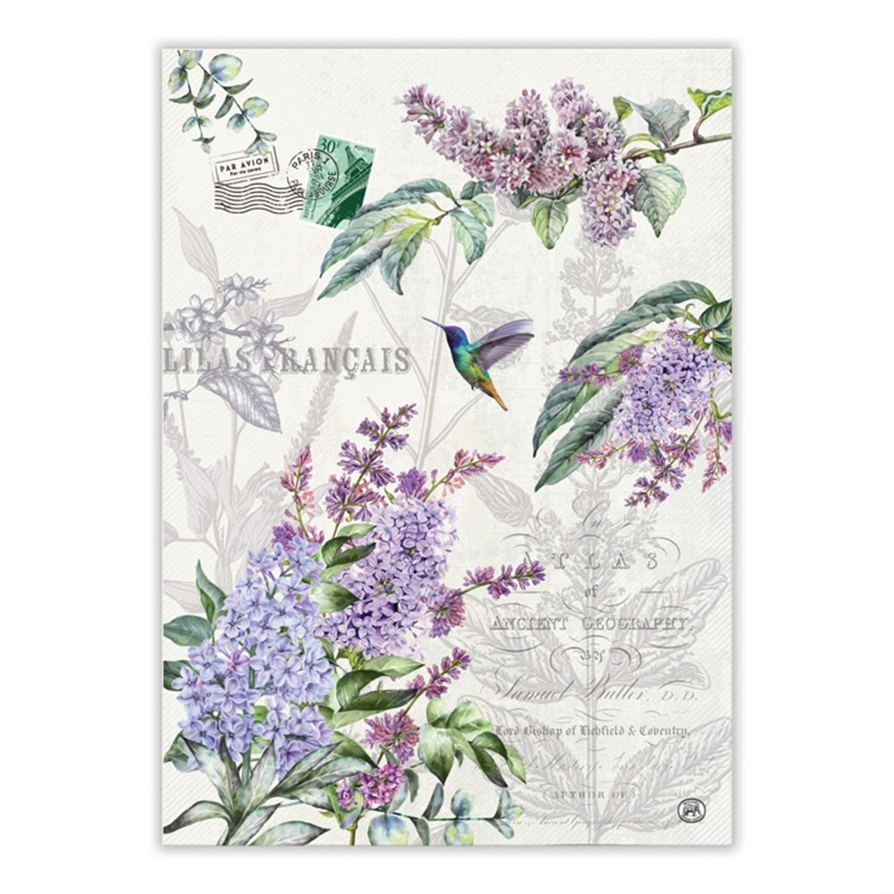 French Lilacs Cotton Kitchen Towel