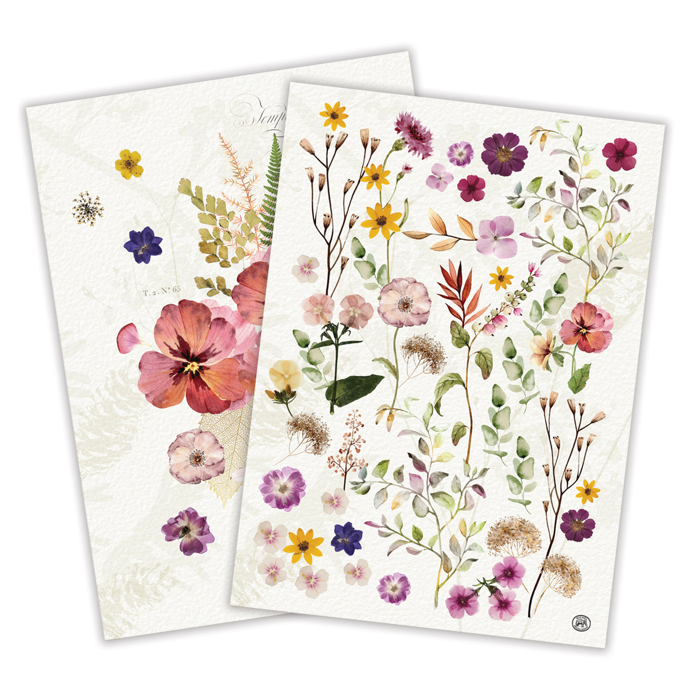Pressed Flowers Cotton Kitchen Towels (Set of 2)