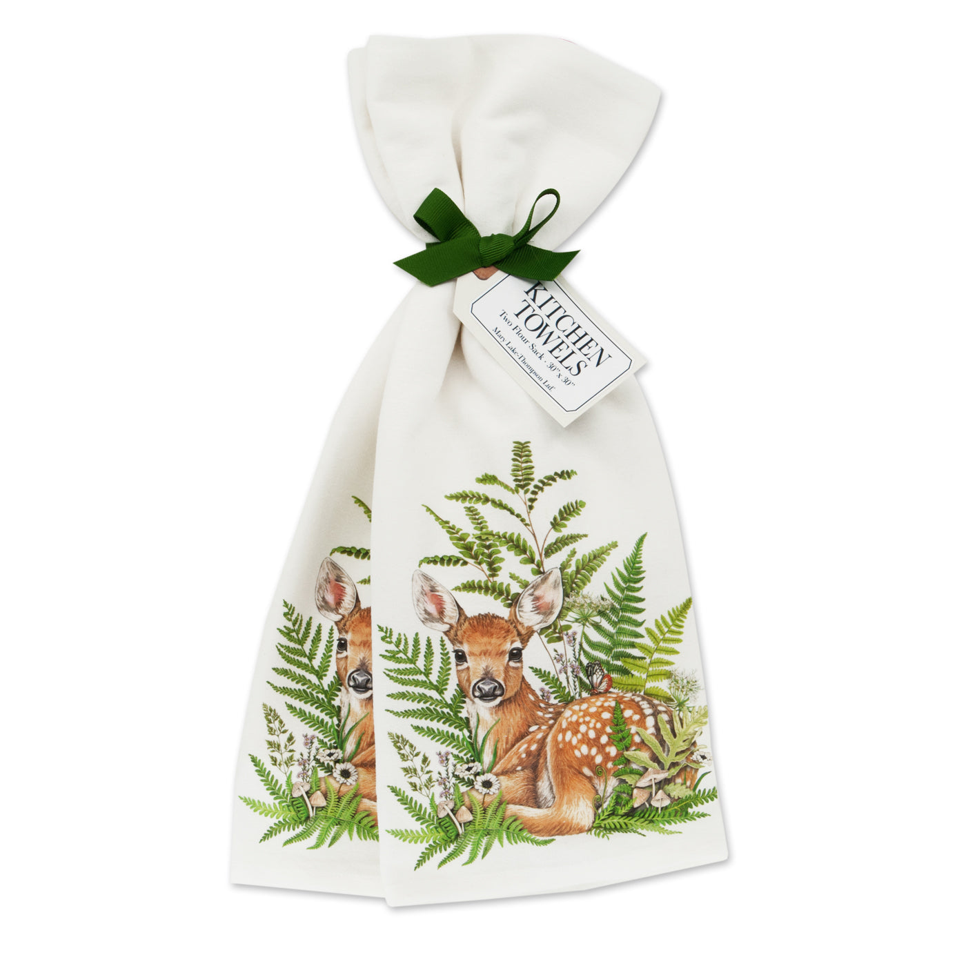 Fawn in the FernsCotton Kitchen Towels  Set of 2