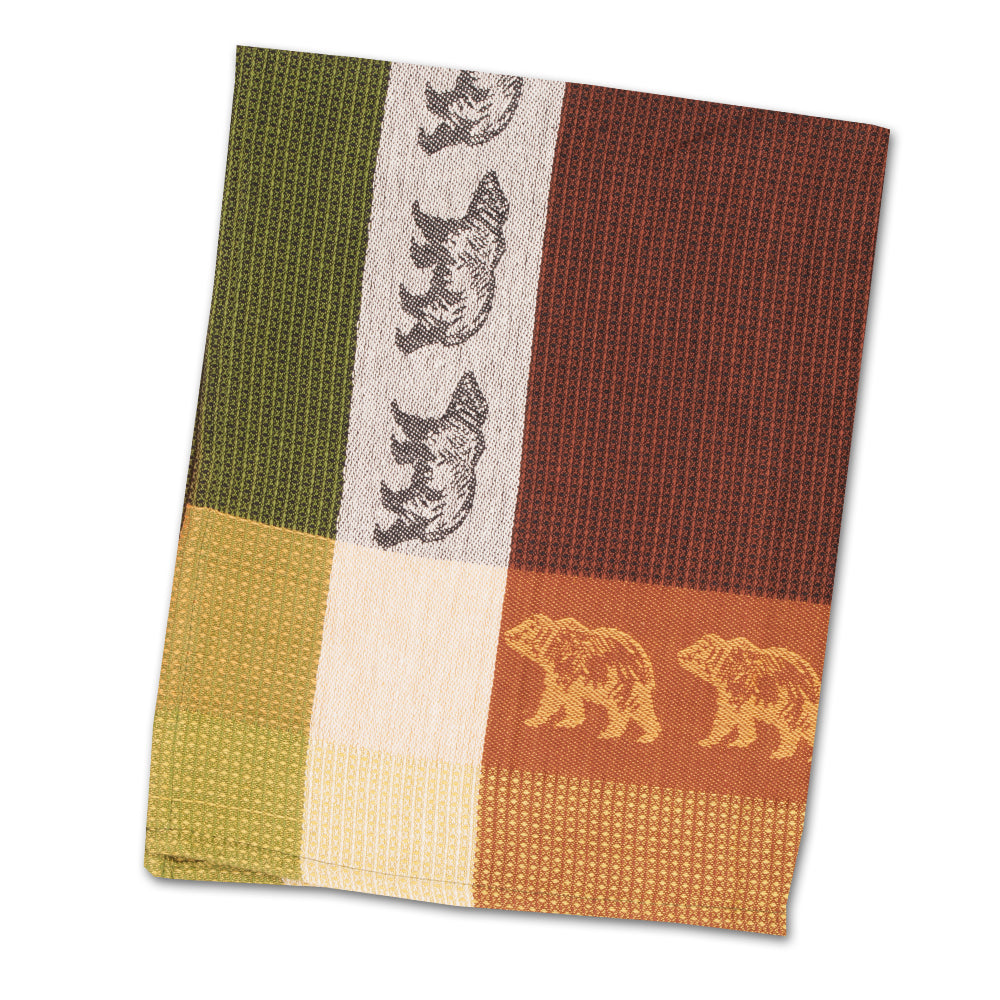 Black Bears Waffle Weave Kitchen Towel