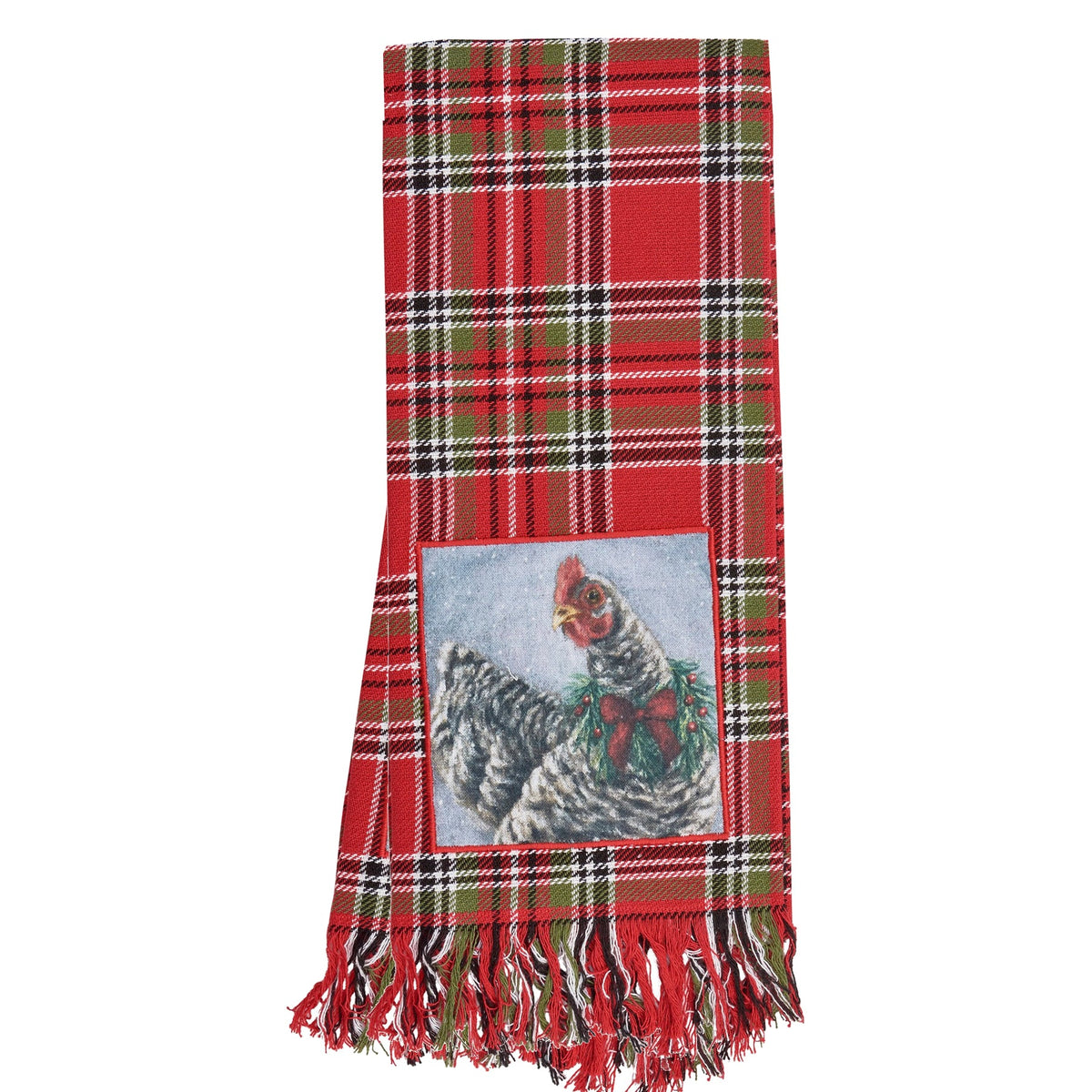 Holiday Hen Plaid Kitchen Towel