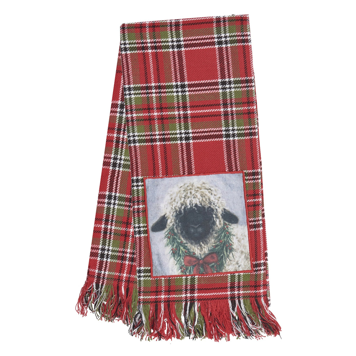 Holiday Sheep Plaid Kitchen Towel