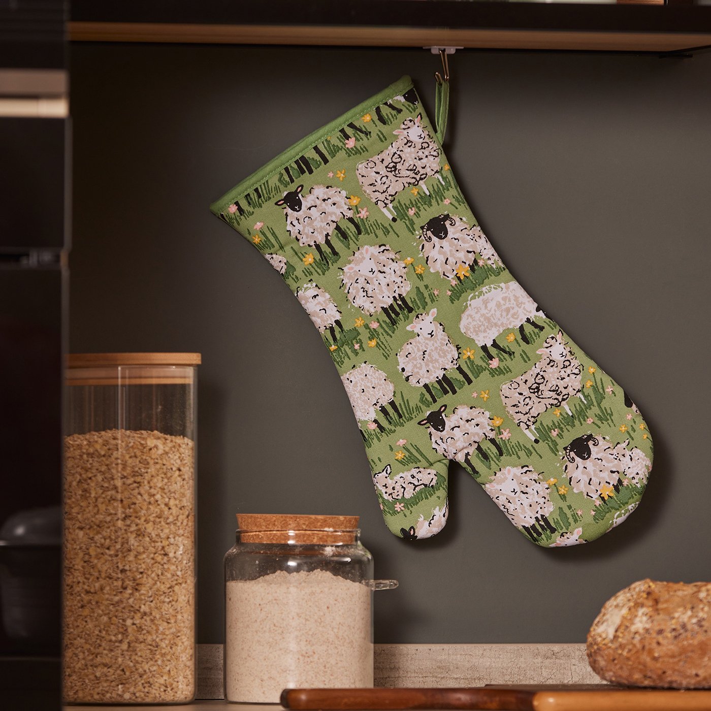 Woolly Sheep Cotton Oven Mitt