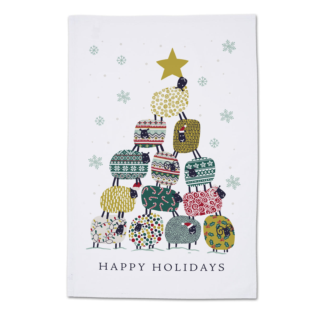 Holiday Dotty Sheep Cotton Kitchen Towel